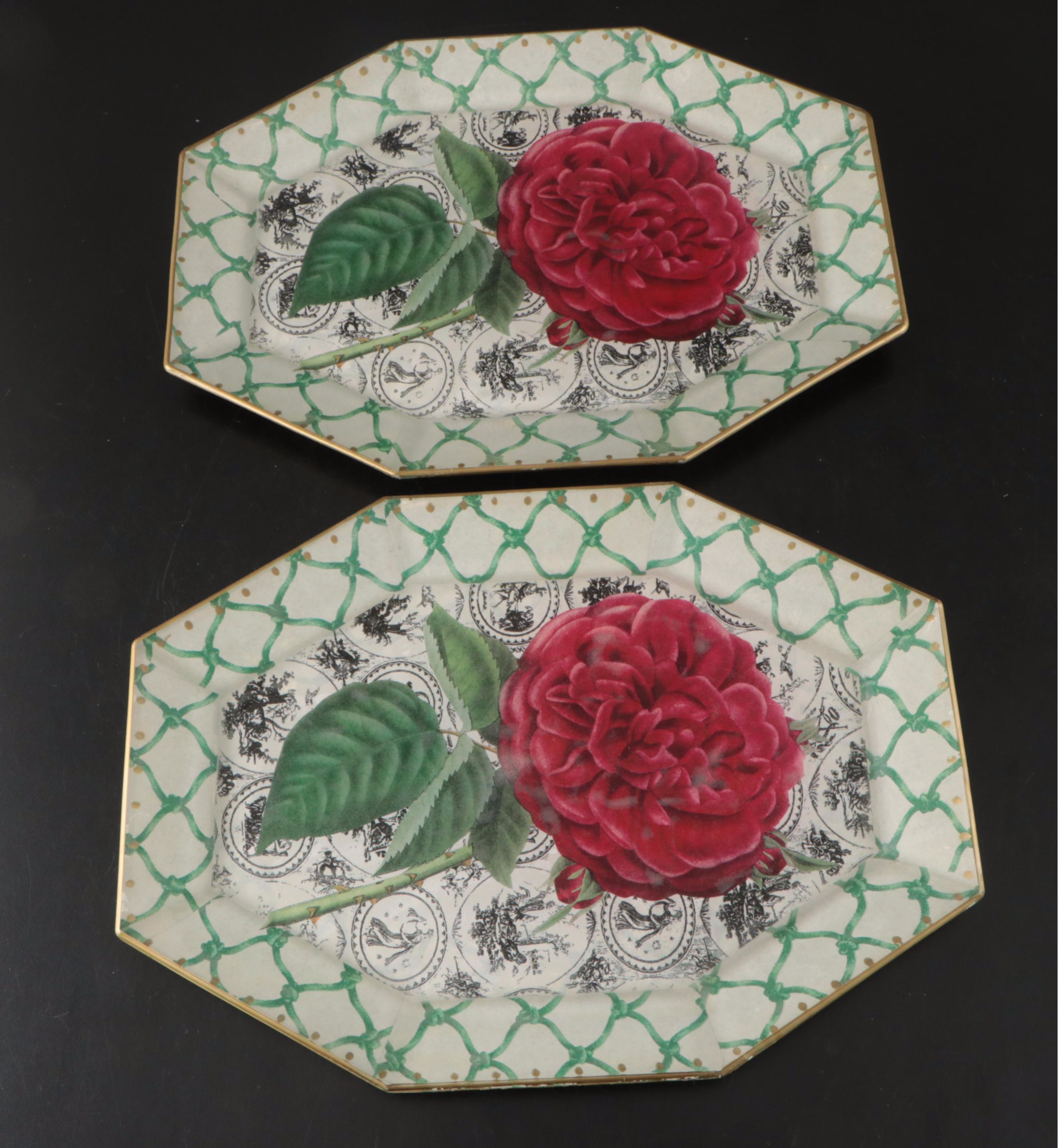 Moonlighting Interiors Decoupaged Glass Platters and Plates with More Tableware