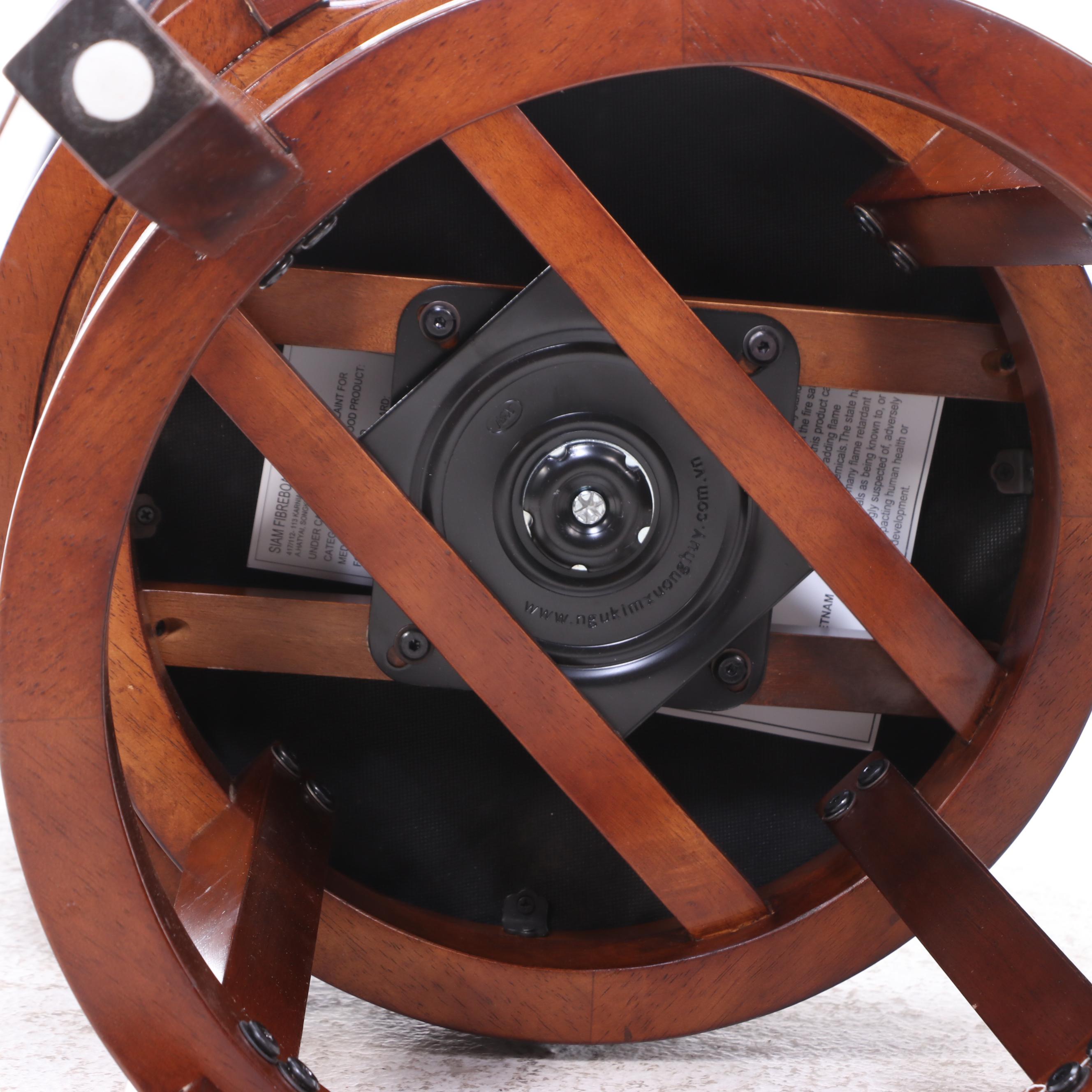 Eight Contemporary Hardwood and Faux Leather Swivel Seat Counter Stools