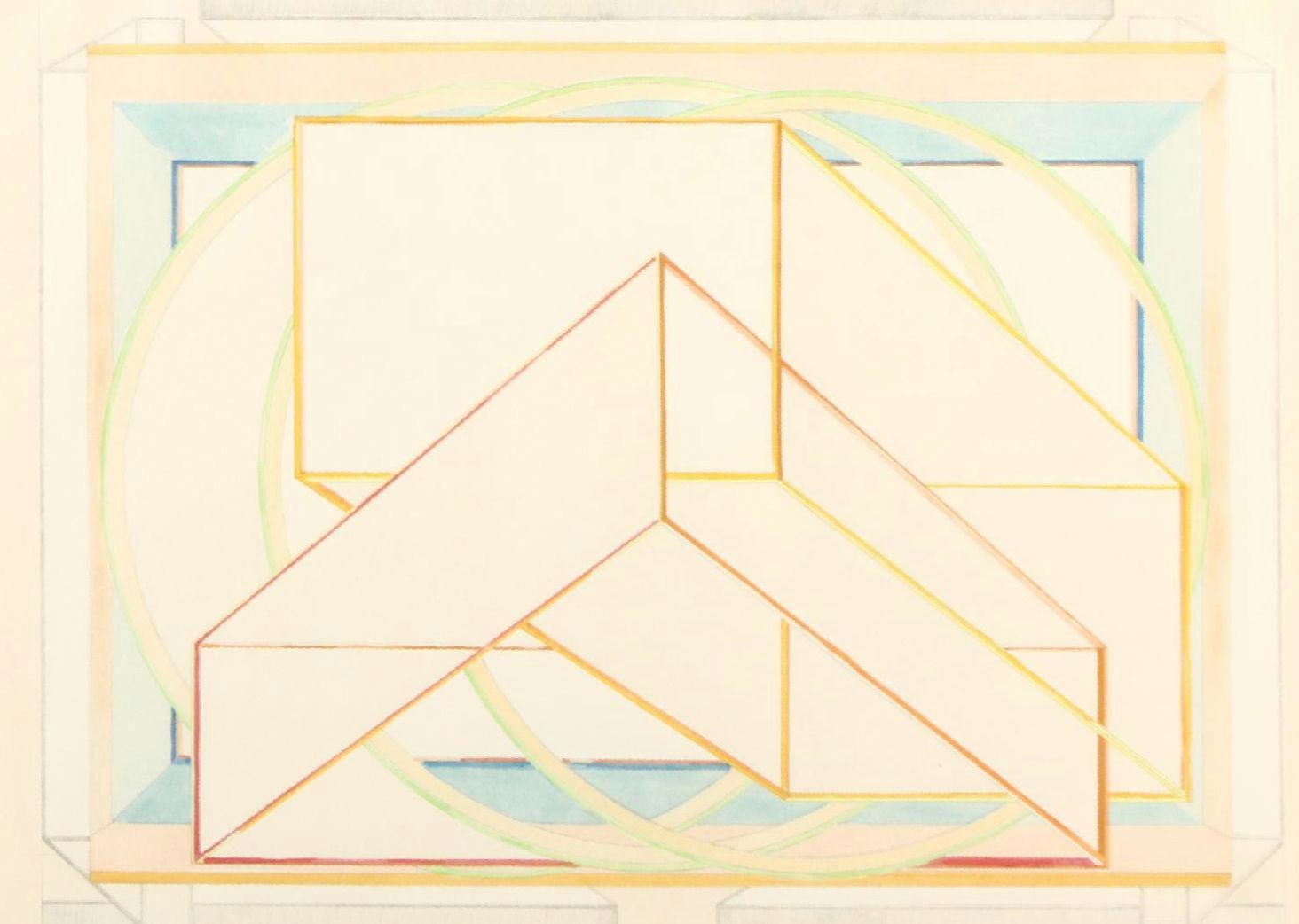 Al Held "Kyoto-Wa" Colored Woodcut, 1985