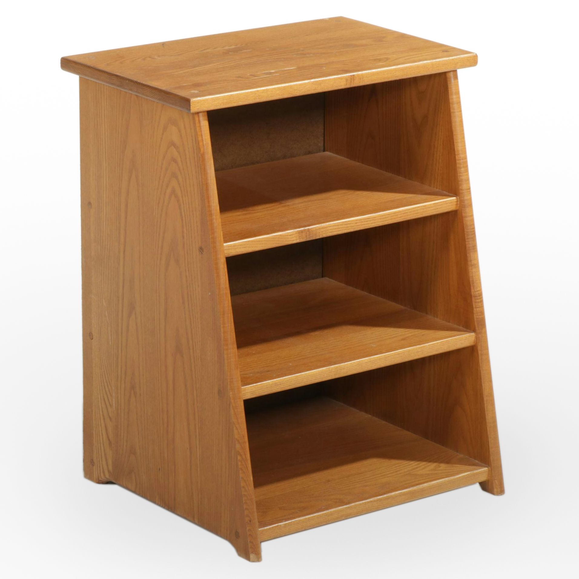 Arts & Crafts Style Oak Four-Tier Bookcase End Table