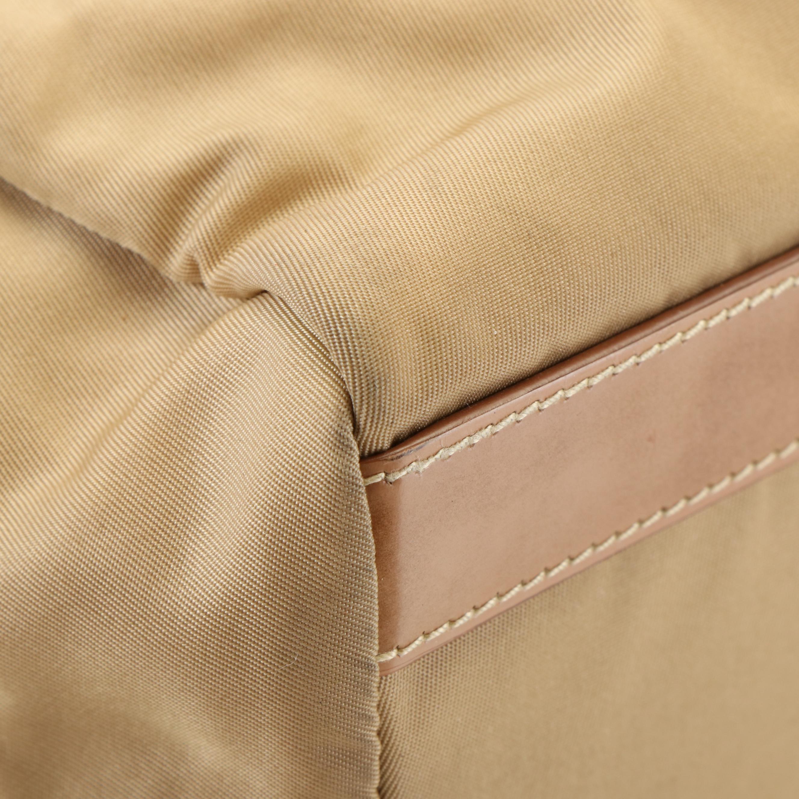 Prada Canapa Logo Boston Bag in Beige Tessuto Nylon