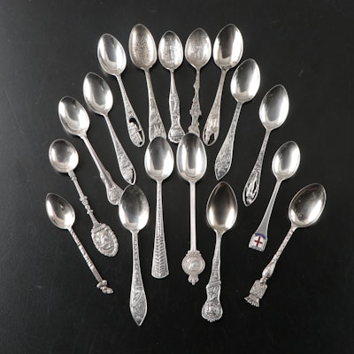 Sterling, 800, and Other Silver Souvenir Spoons