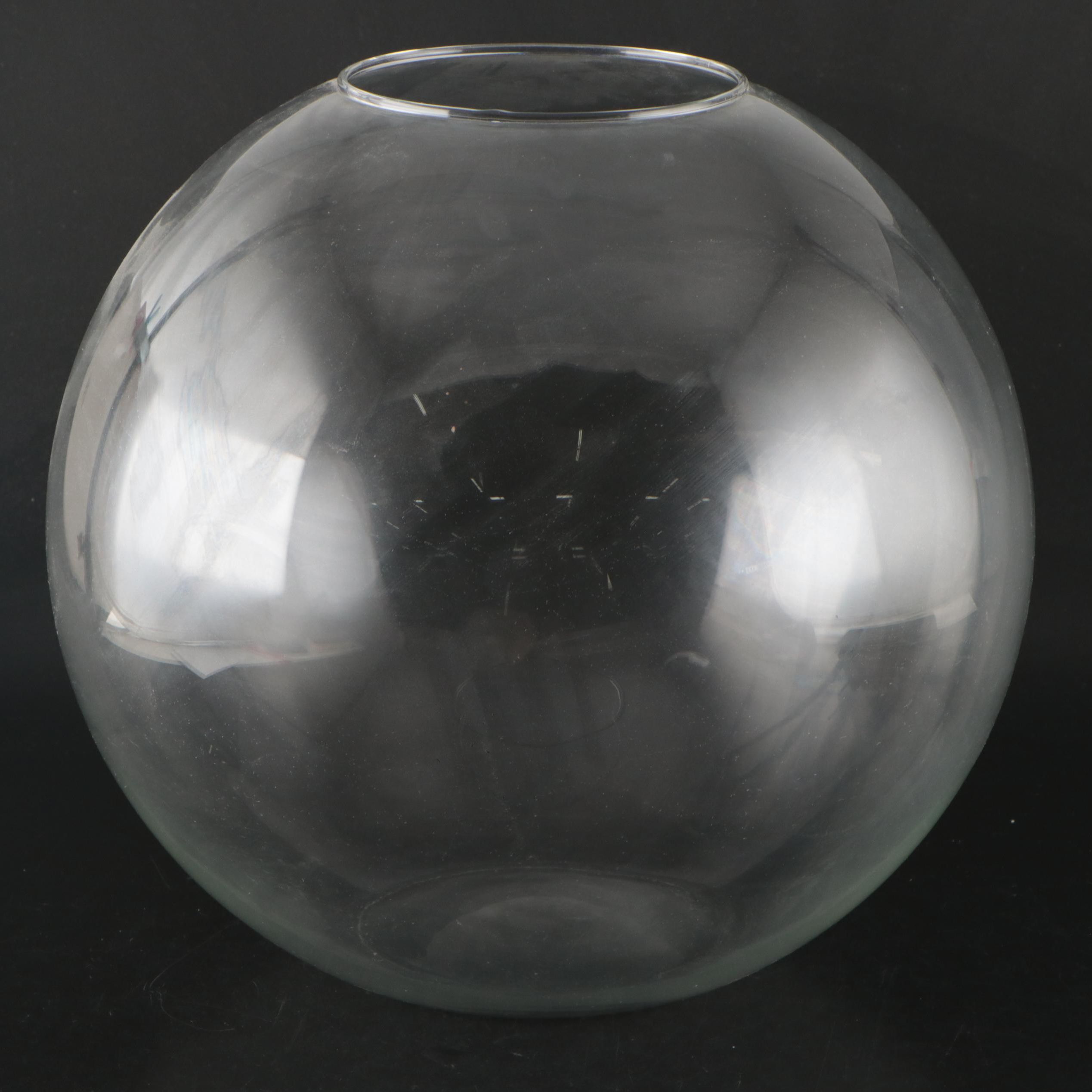 Large Clear Glass Rose Bowl