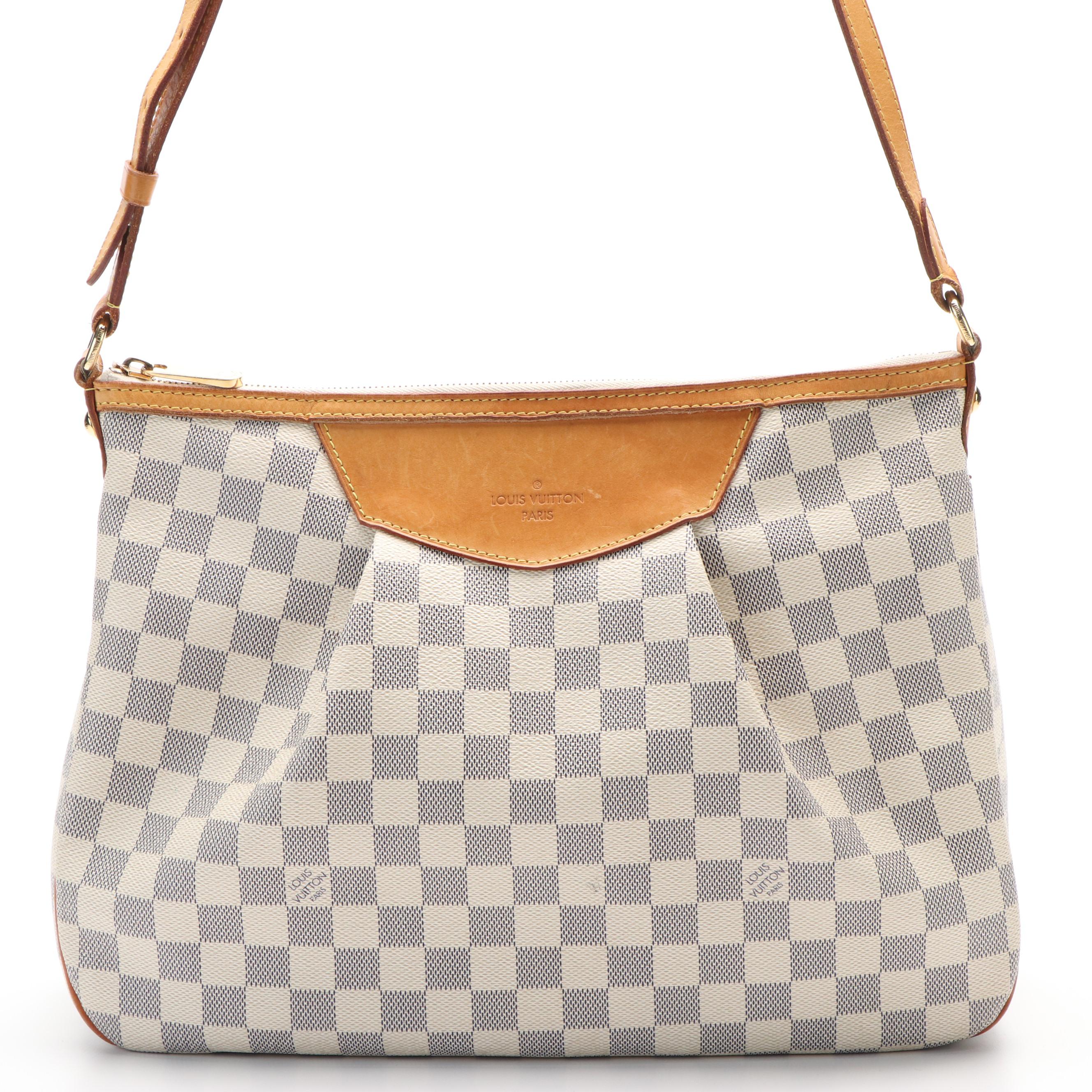 Louis Vuitton Siracusa Crossbody Bag in Damier Azur Coated Canvas