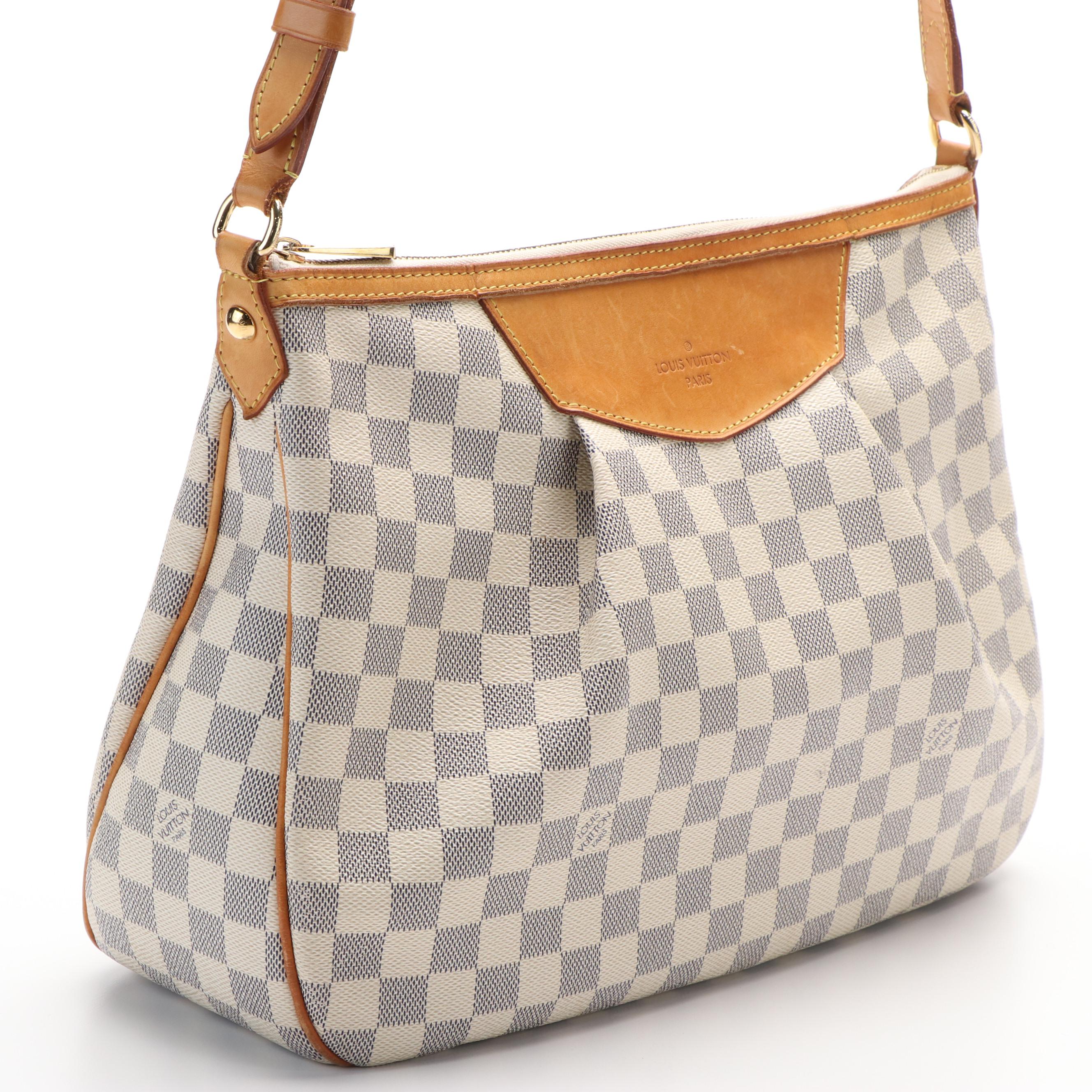 Louis Vuitton Siracusa Crossbody Bag in Damier Azur Coated Canvas