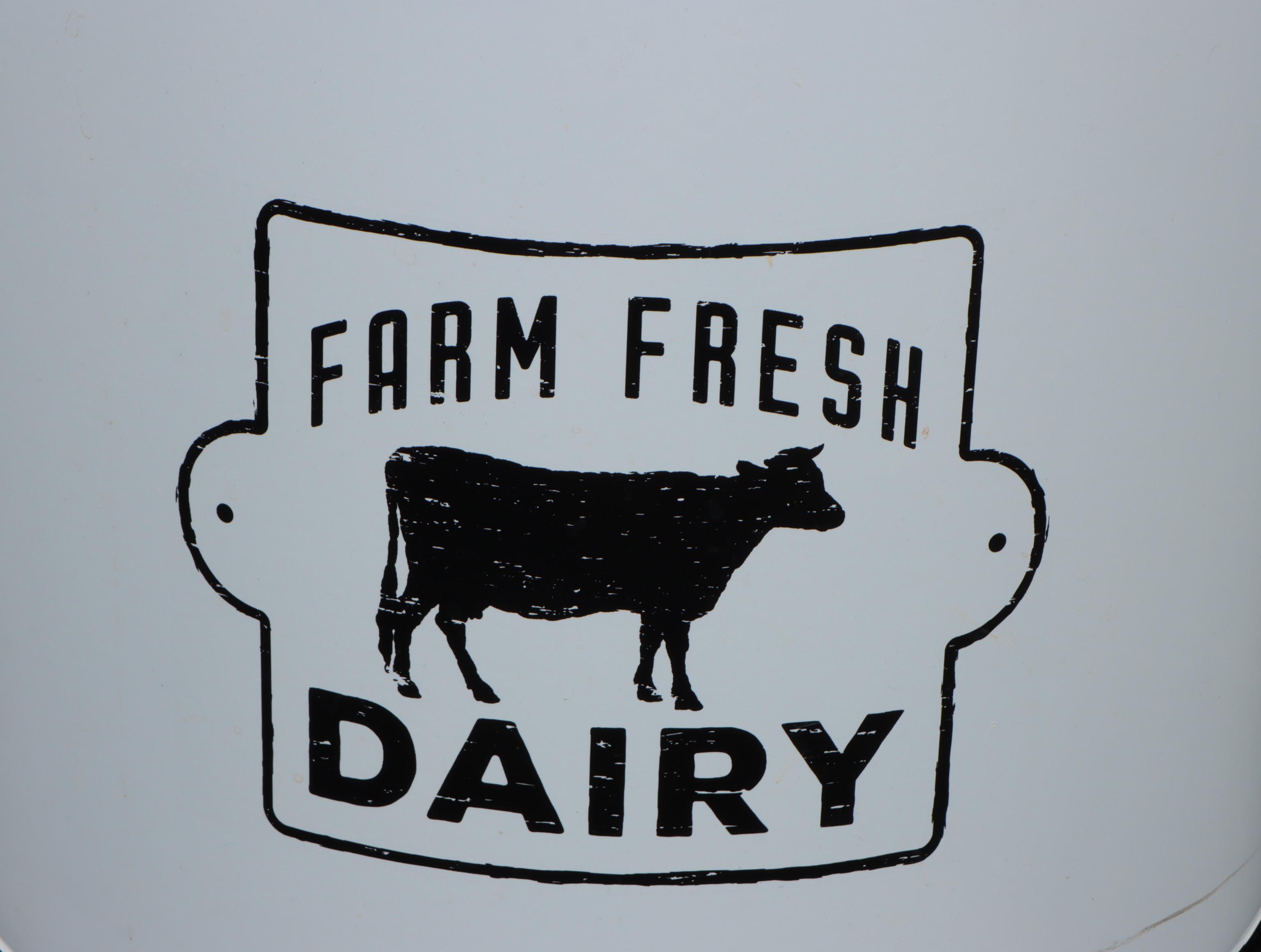 Farm Fresh Dairy Decorative Milk Jug with Galvanized Metal Jug and Vase