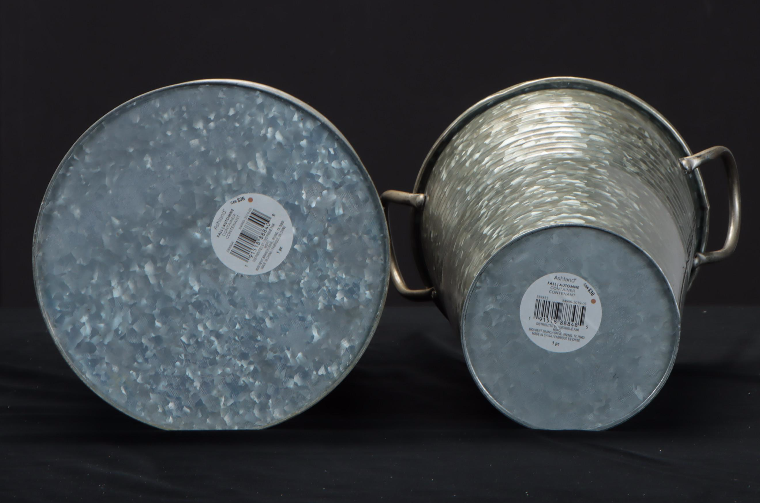 Farm Fresh Dairy Decorative Milk Jug with Galvanized Metal Jug and Vase