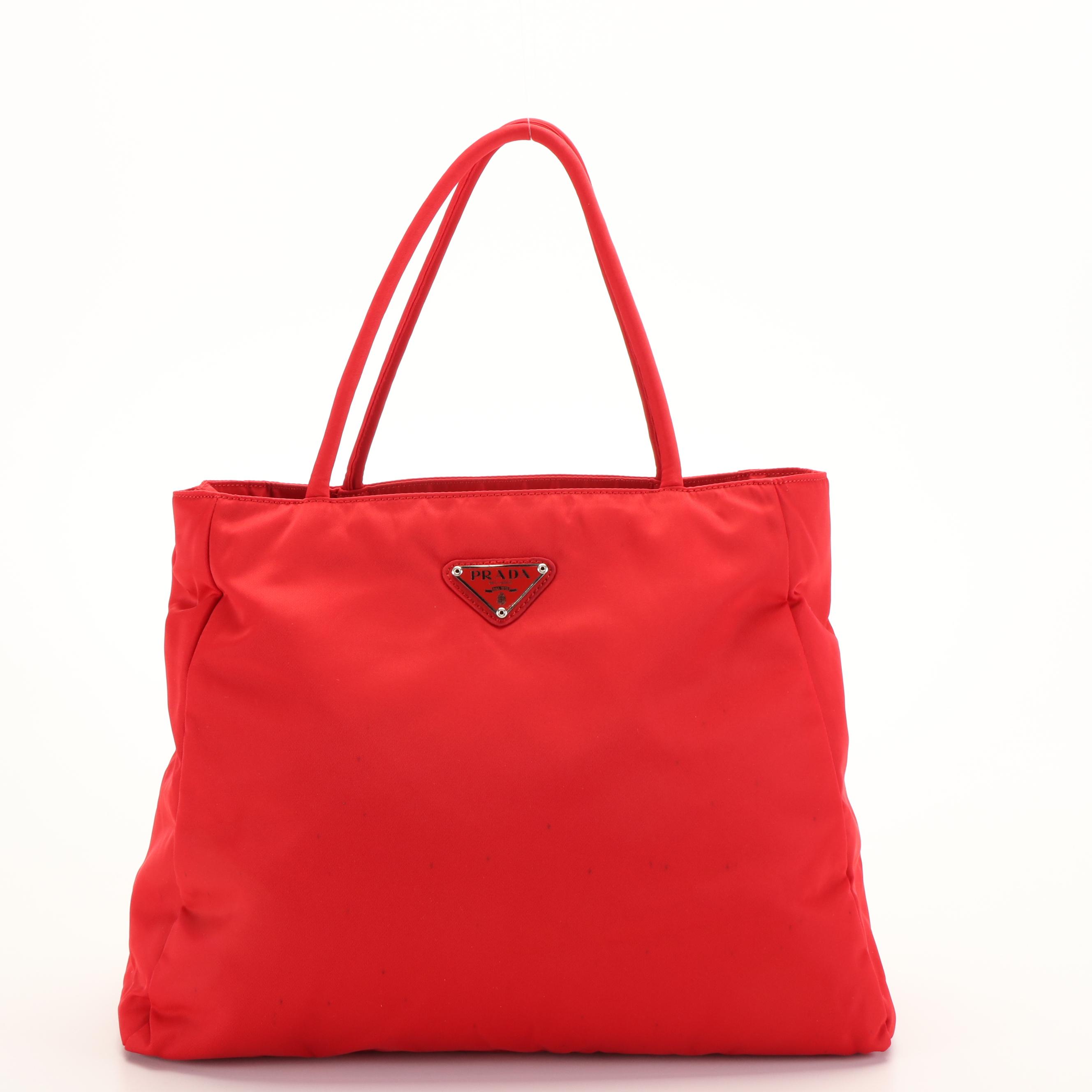 Prada City Tote Bag in Red Tessuto Nylon