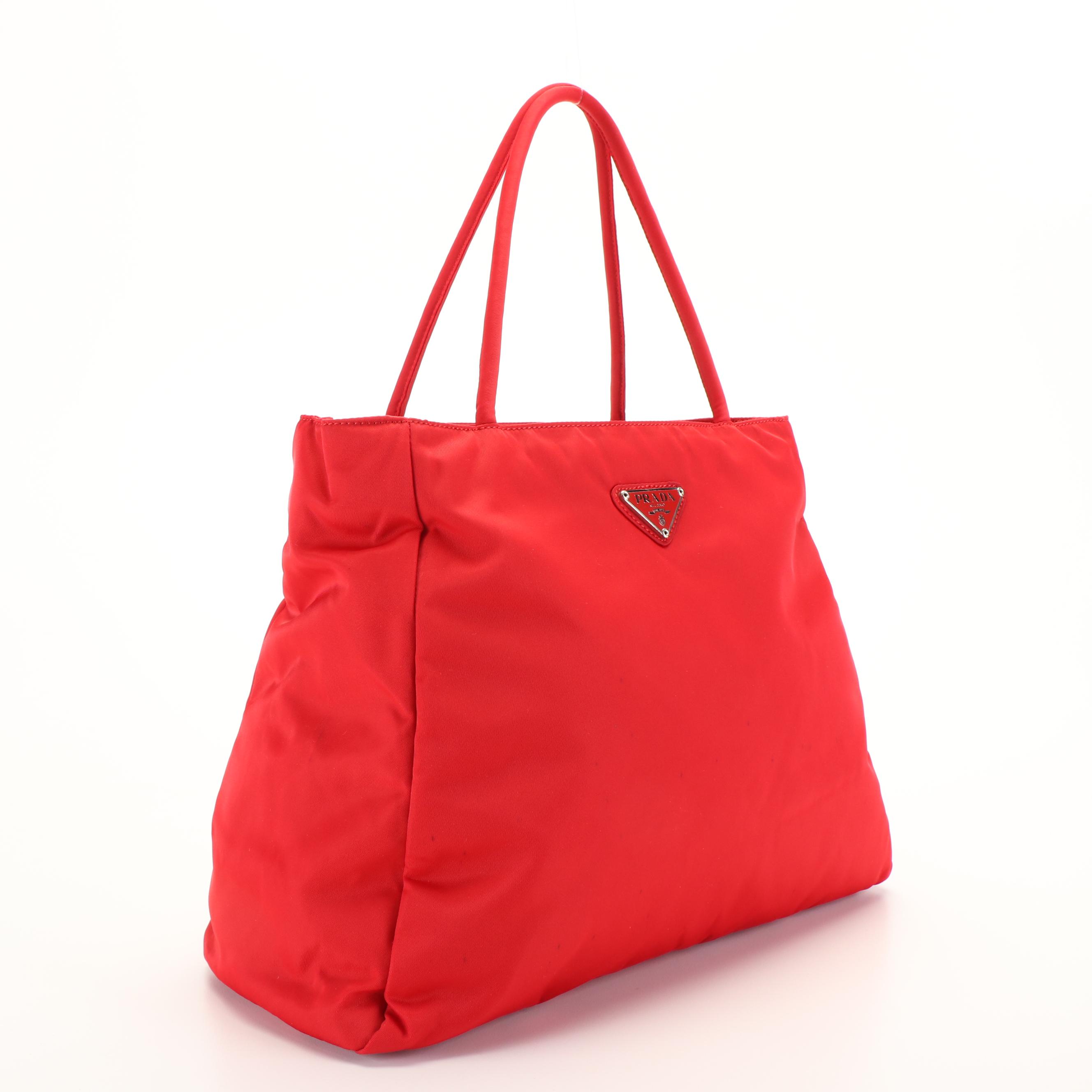 Prada City Tote Bag in Red Tessuto Nylon