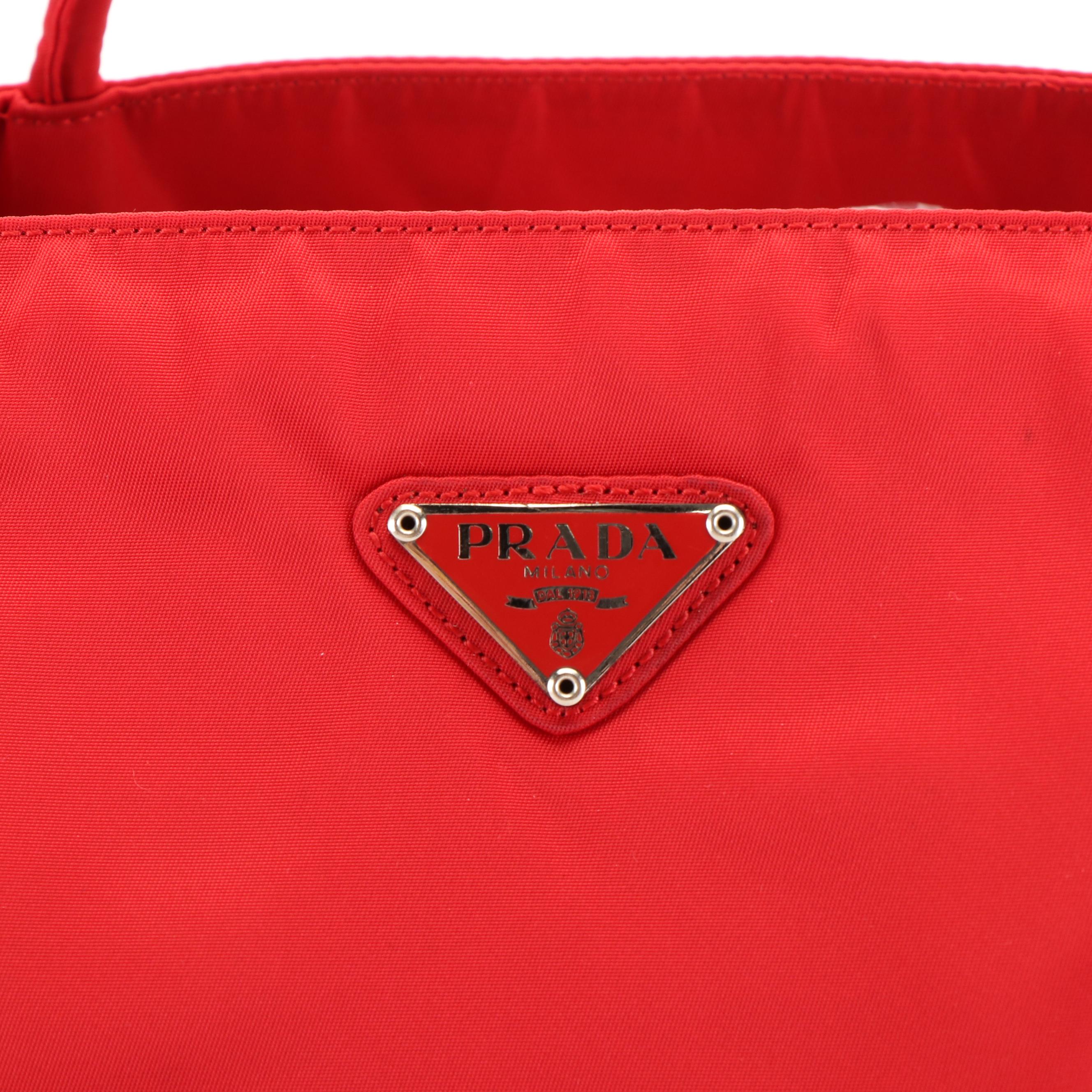 Prada City Tote Bag in Red Tessuto Nylon