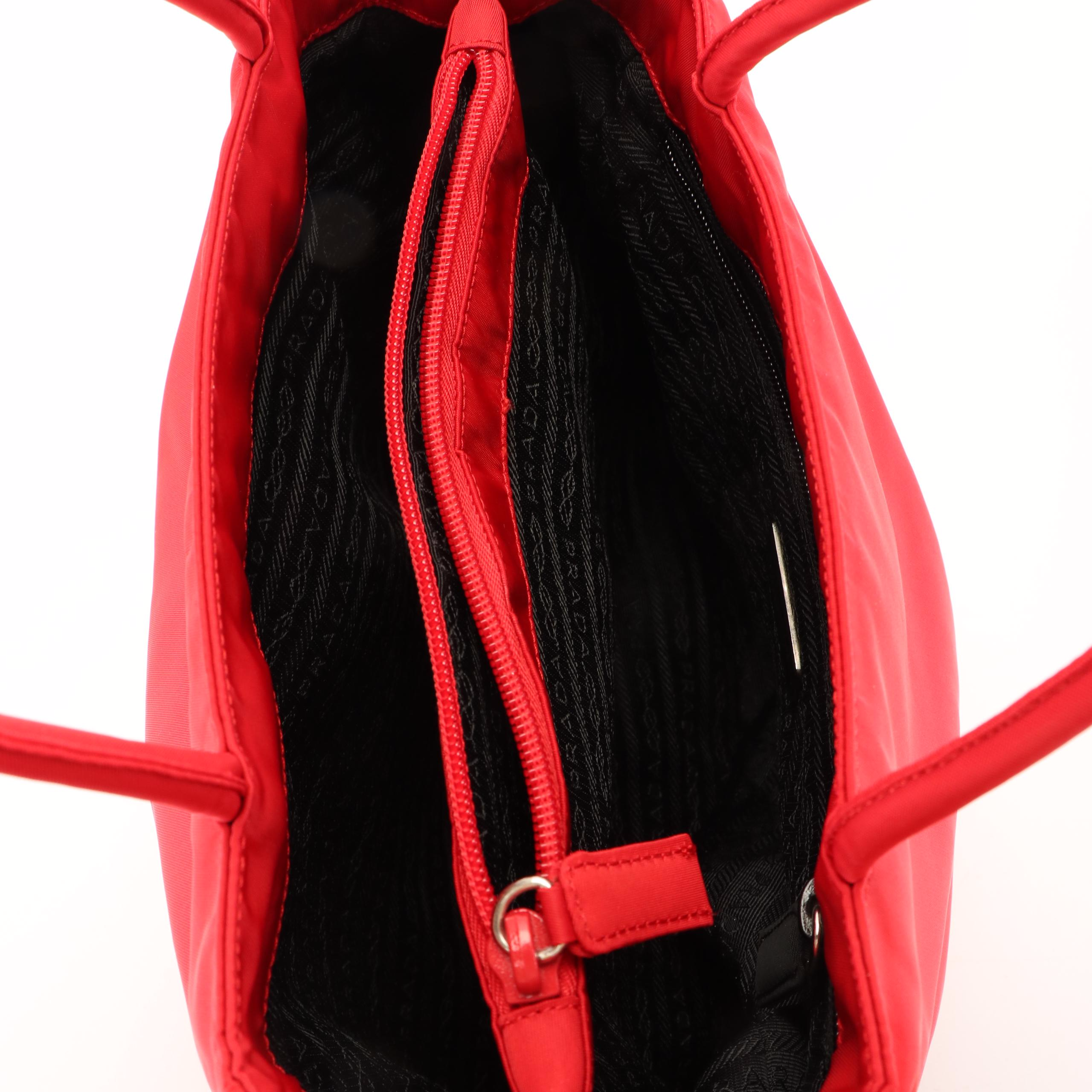 Prada City Tote Bag in Red Tessuto Nylon
