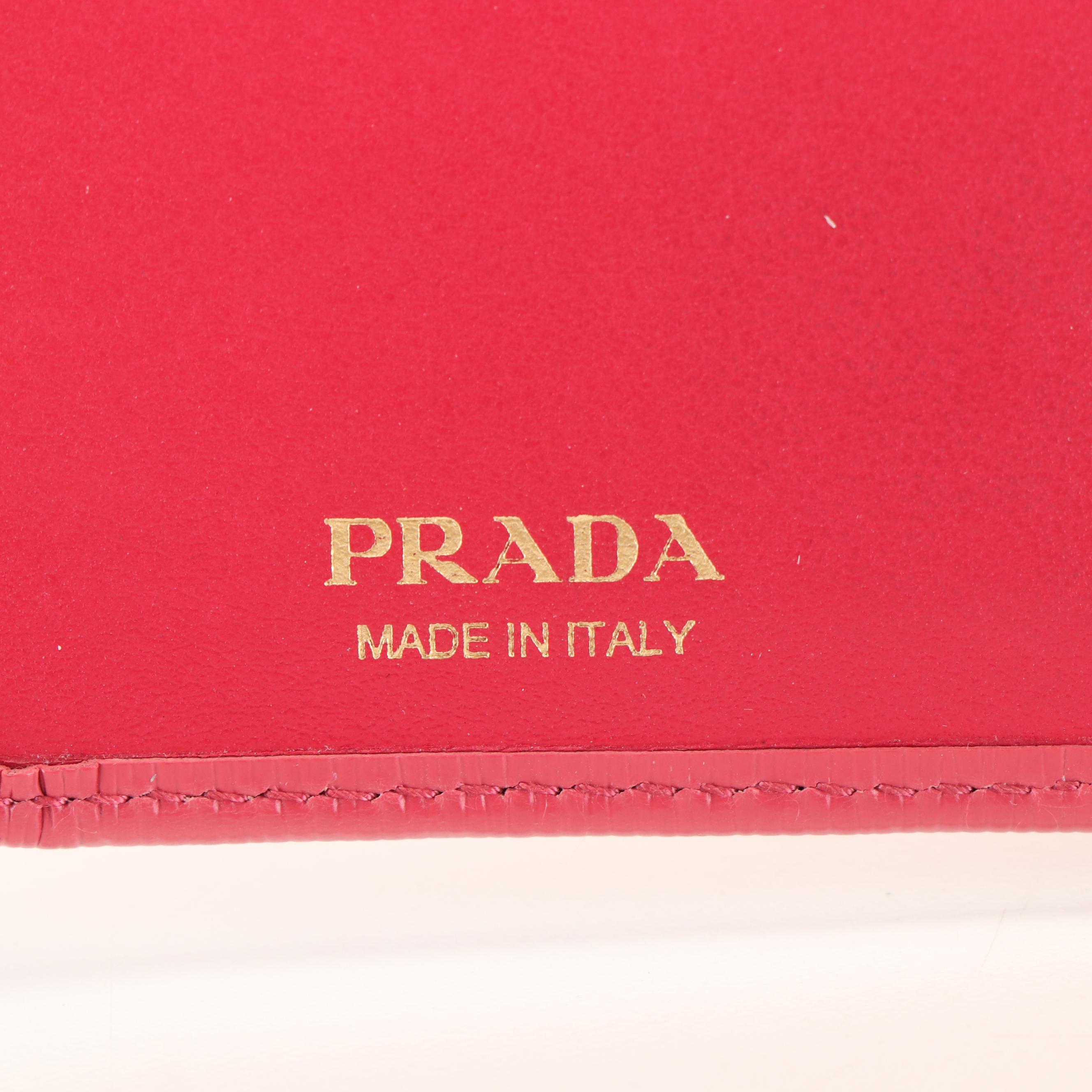 Prada French Wallet in Pink Vitello Move Leather