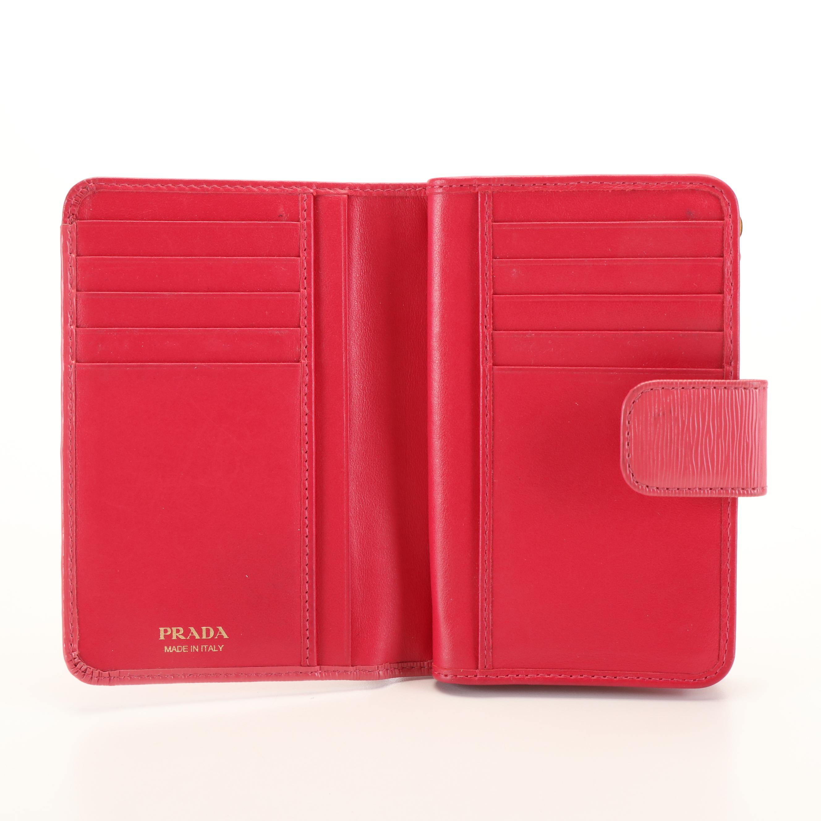 Prada French Wallet in Pink Vitello Move Leather