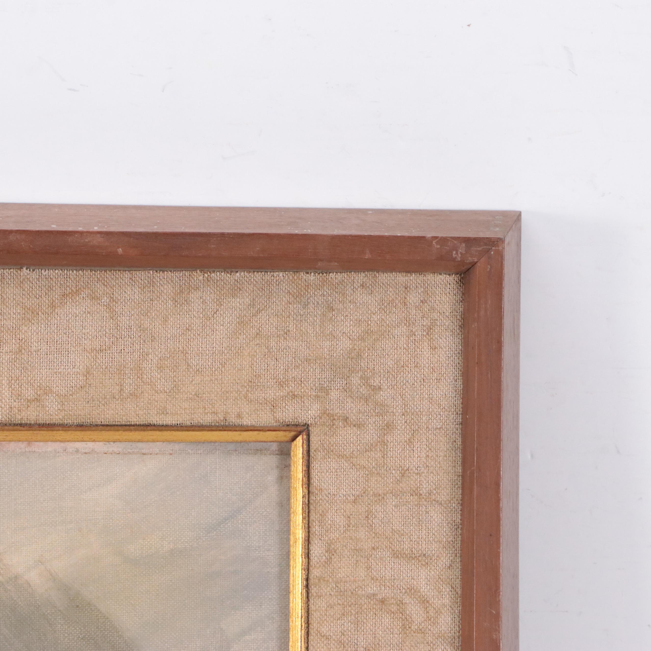 Louis Spiegel Oil Painting Portrait of Clown, 1965