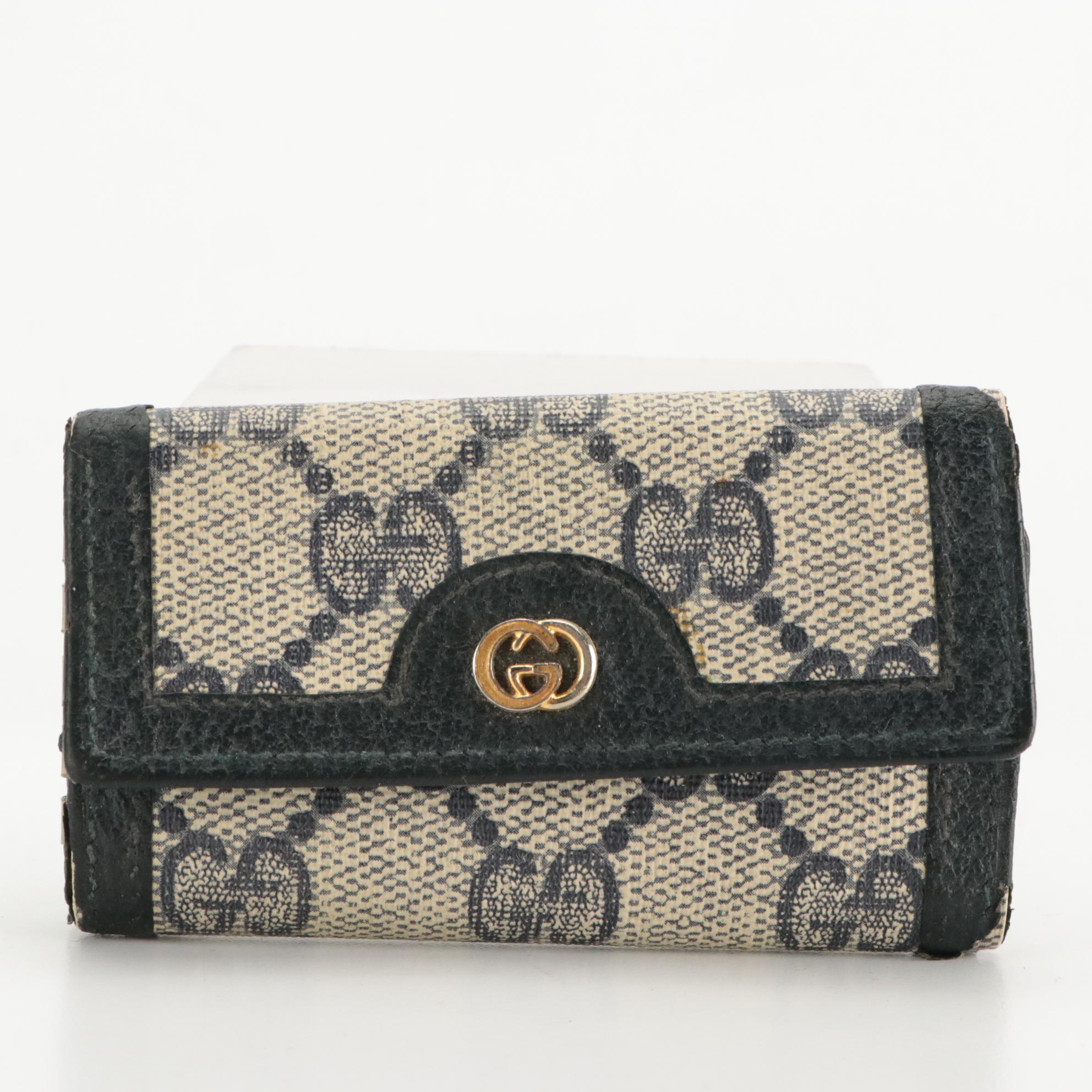 Gucci Web Stripe Supreme Canvas and Leather Boston Bag with Wallet & Key Holder