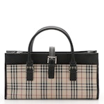 Burberry House Check and Black Leather  Handle Bag