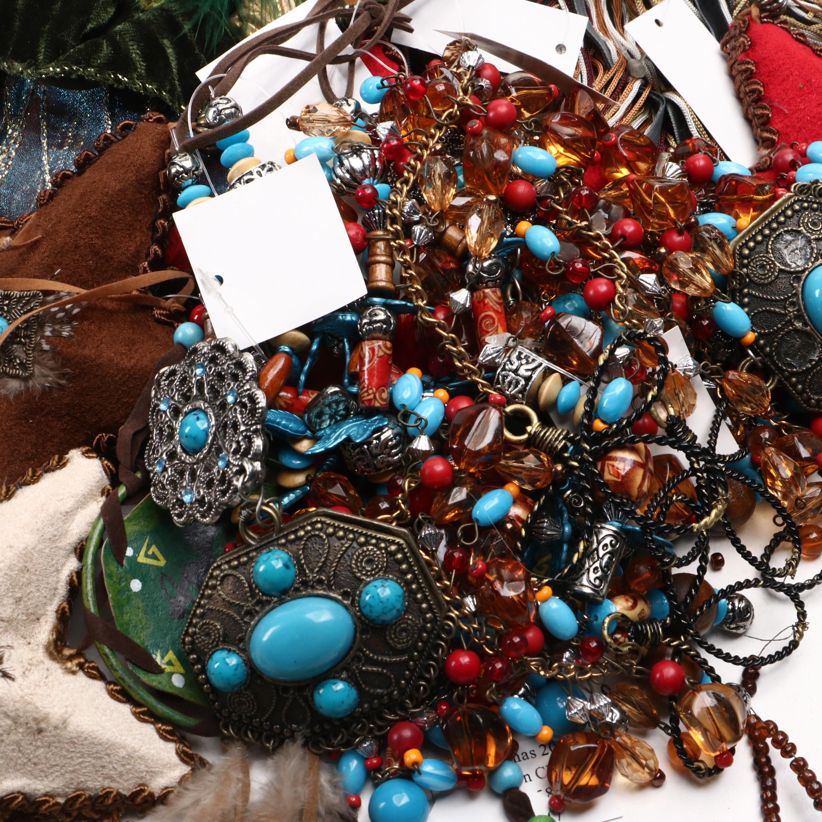 Moroccan Magic Feathered Ornaments and Decorative Tassels with Other Ornaments