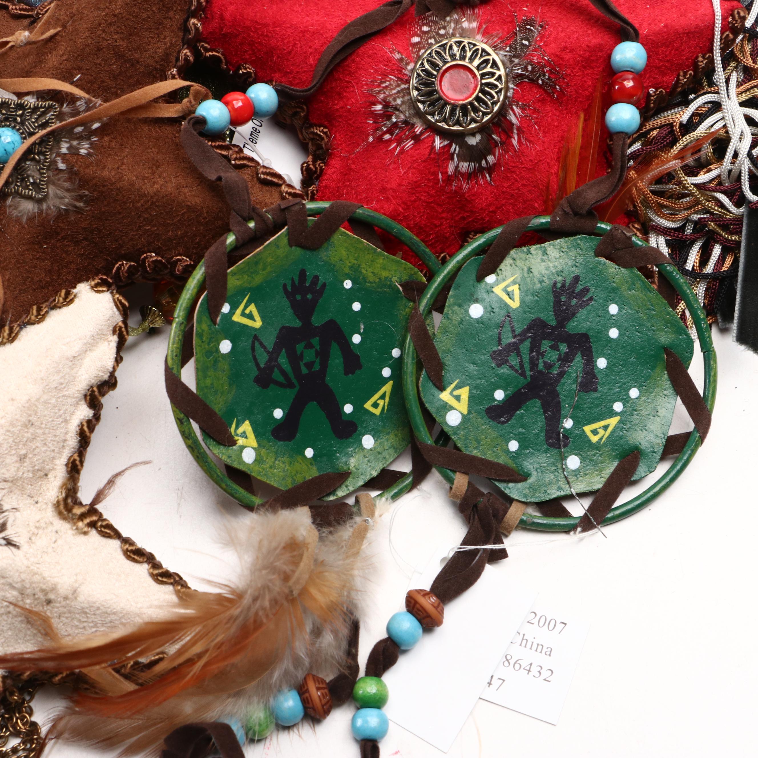 Moroccan Magic Feathered Ornaments and Decorative Tassels with Other Ornaments