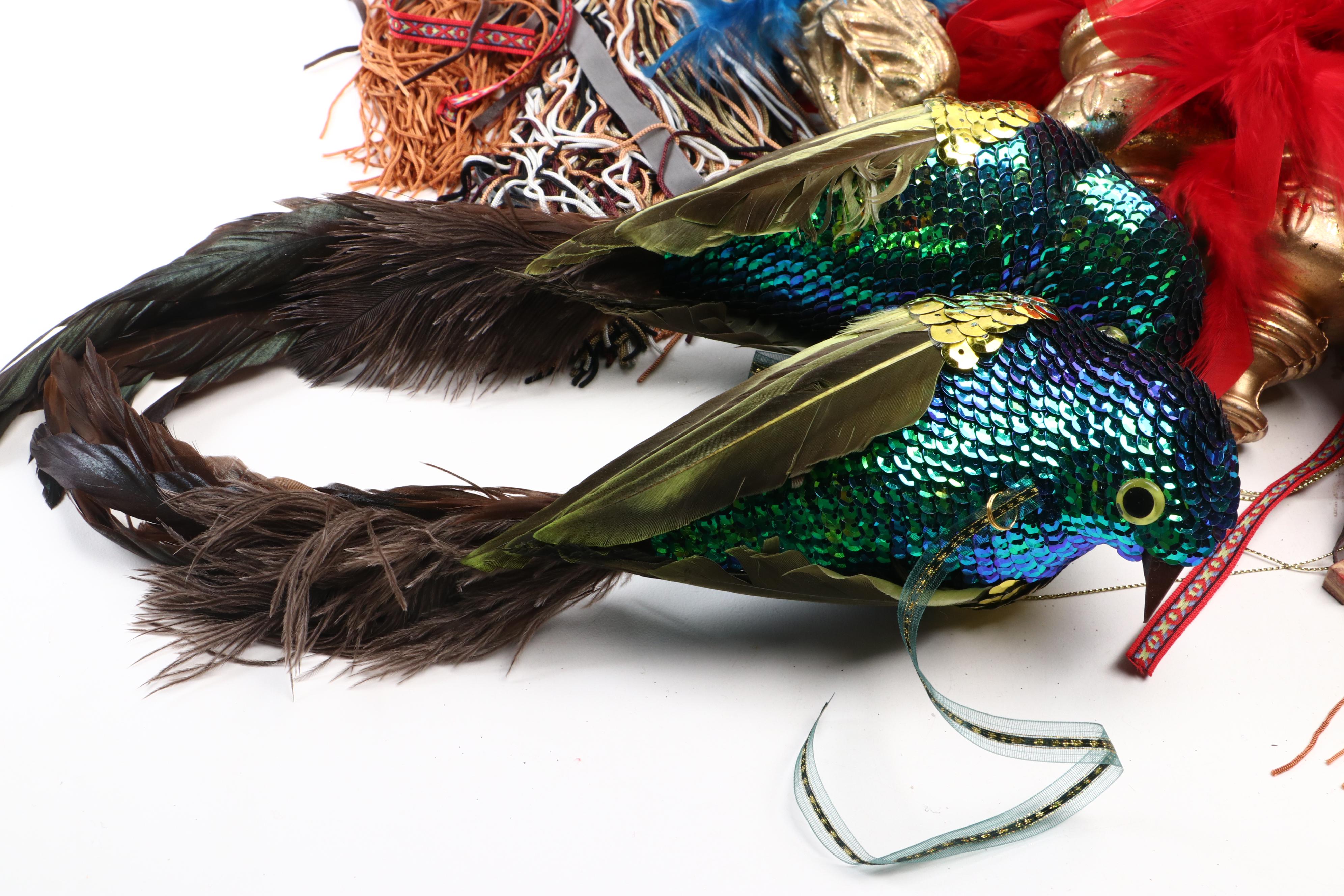 Moroccan Magic Feathered Ornaments and Decorative Tassels with Other Ornaments