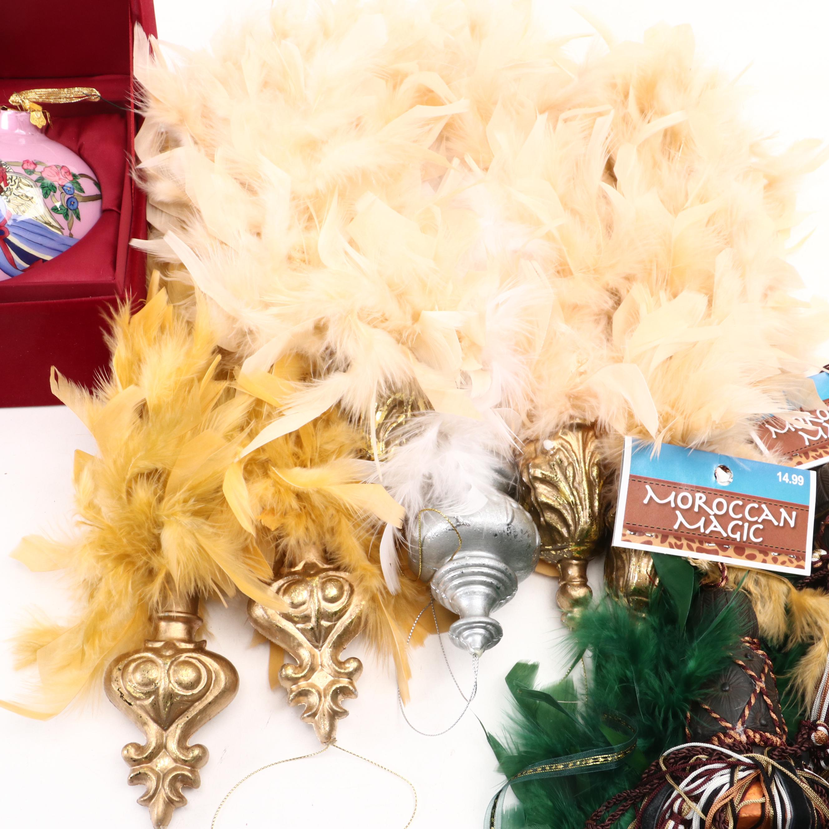 Moroccan Magic Feathered Ornaments and Decorative Tassels with Other Ornaments