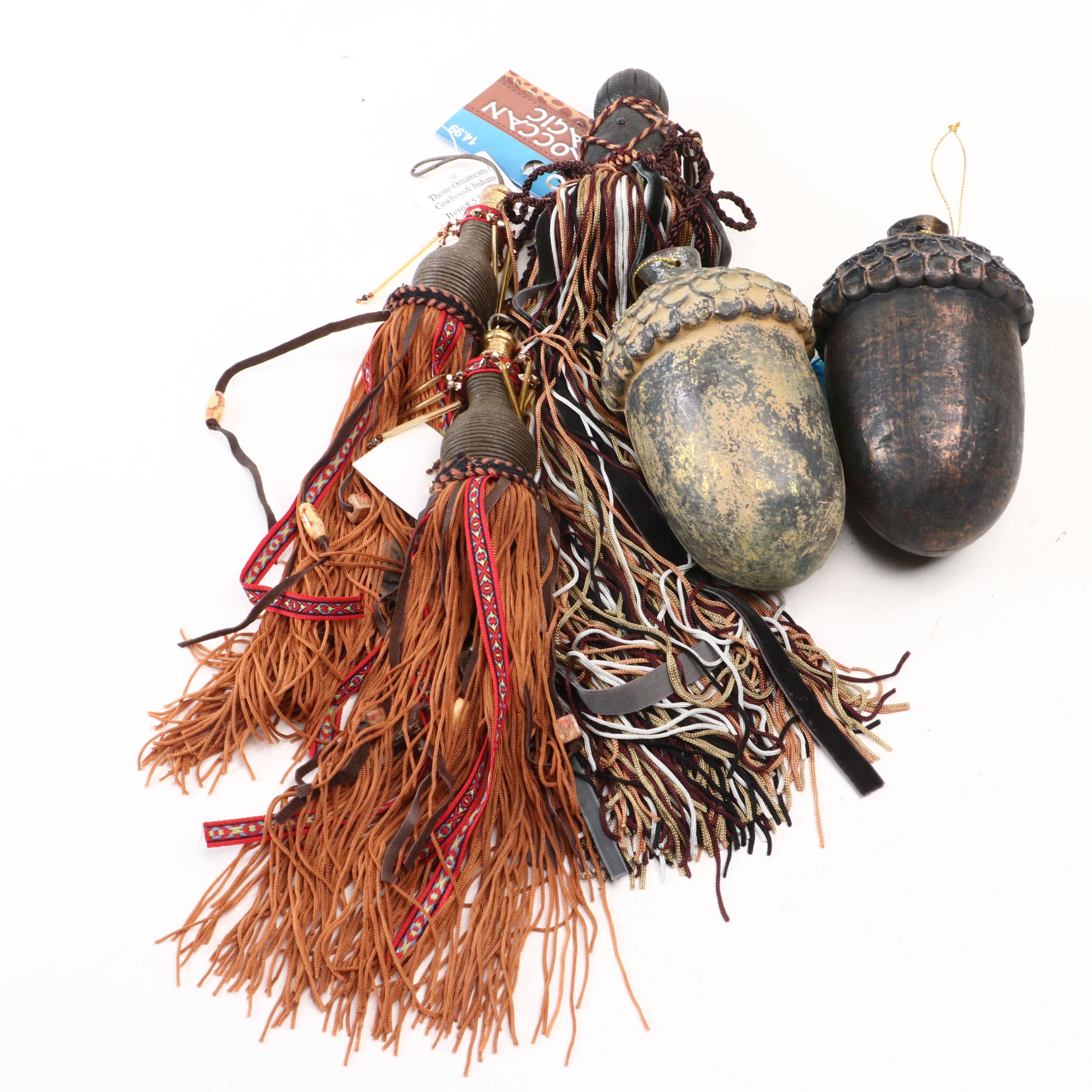 Moroccan Magic Feathered Ornaments and Decorative Tassels with Other Ornaments