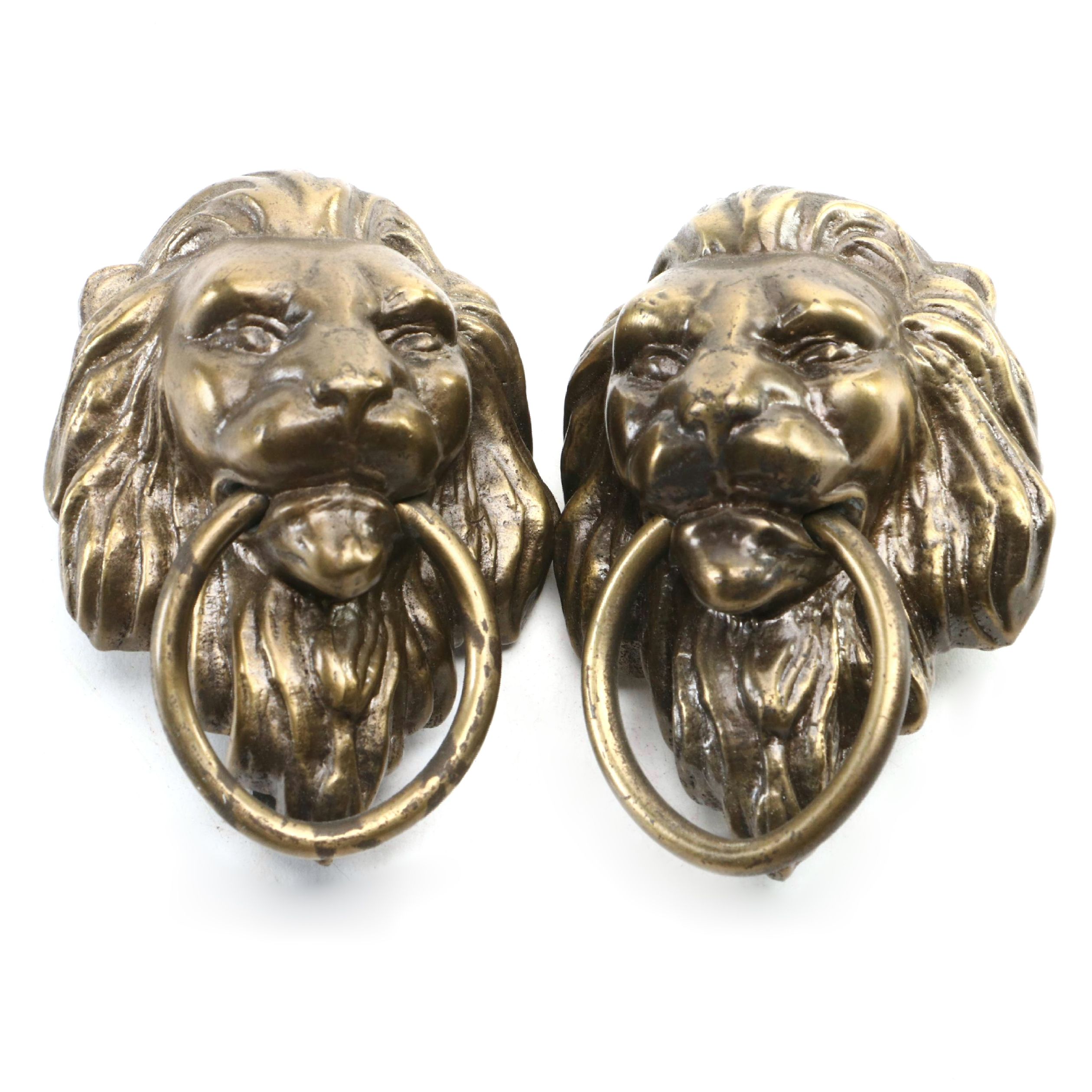Brassed Metal Lion's Head Ring Pulls