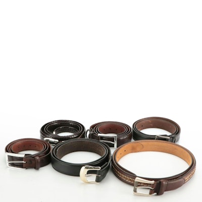 Torino Ringmark Lizard Belt with Other Ostrich and Leather Belts