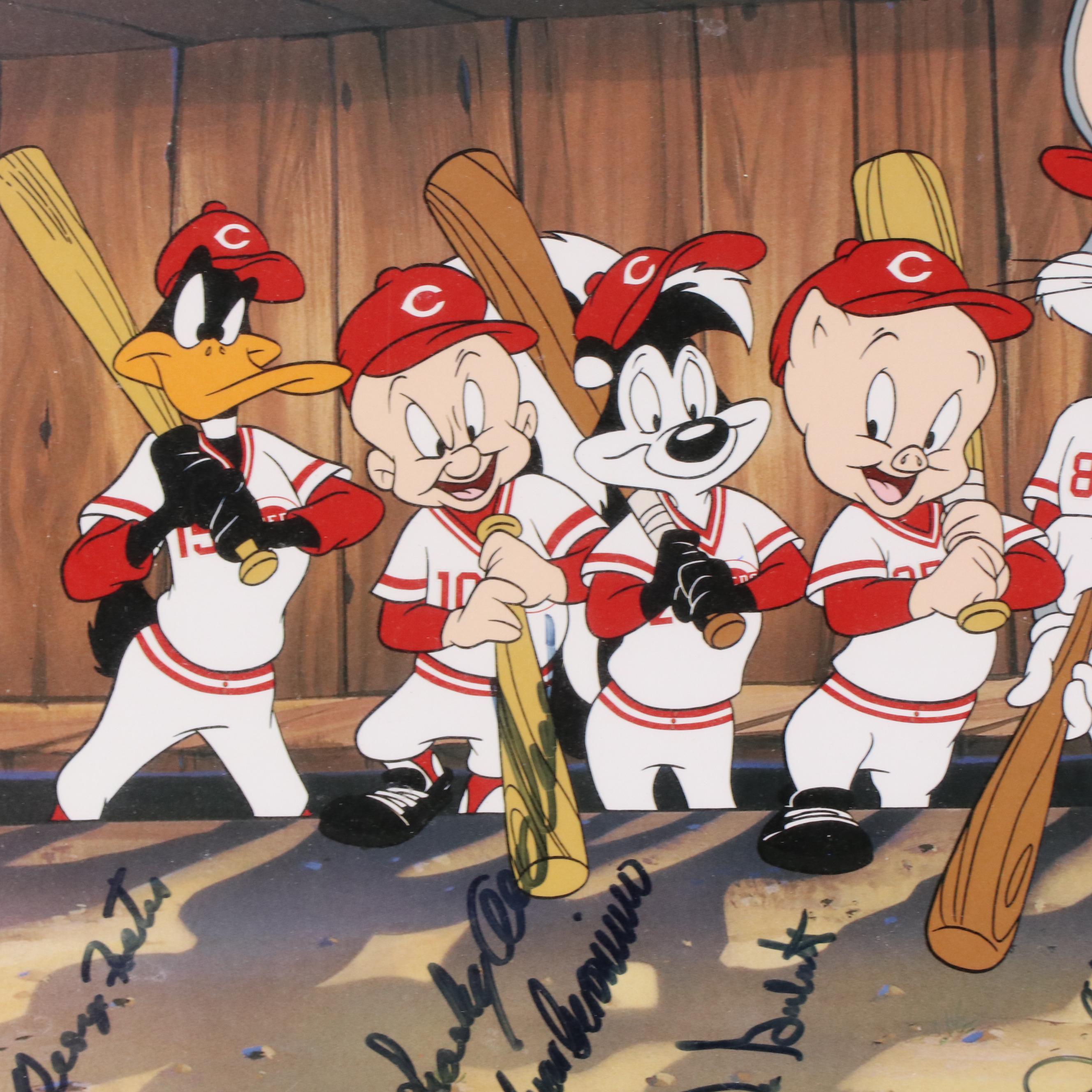 "The Big Red Machine" Looney Tunes Signed Print with Rose, Bench, Morgan