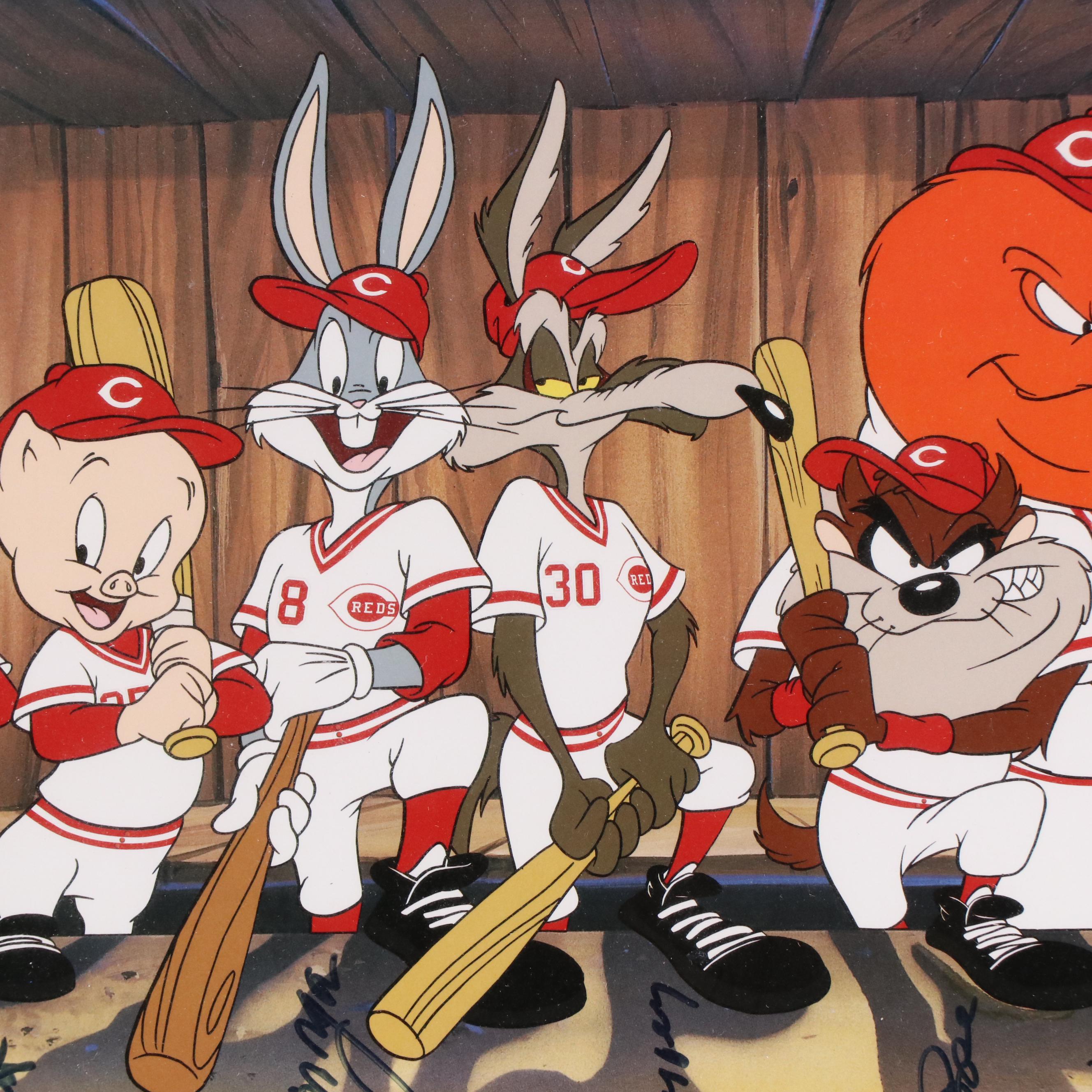"The Big Red Machine" Looney Tunes Signed Print with Rose, Bench, Morgan