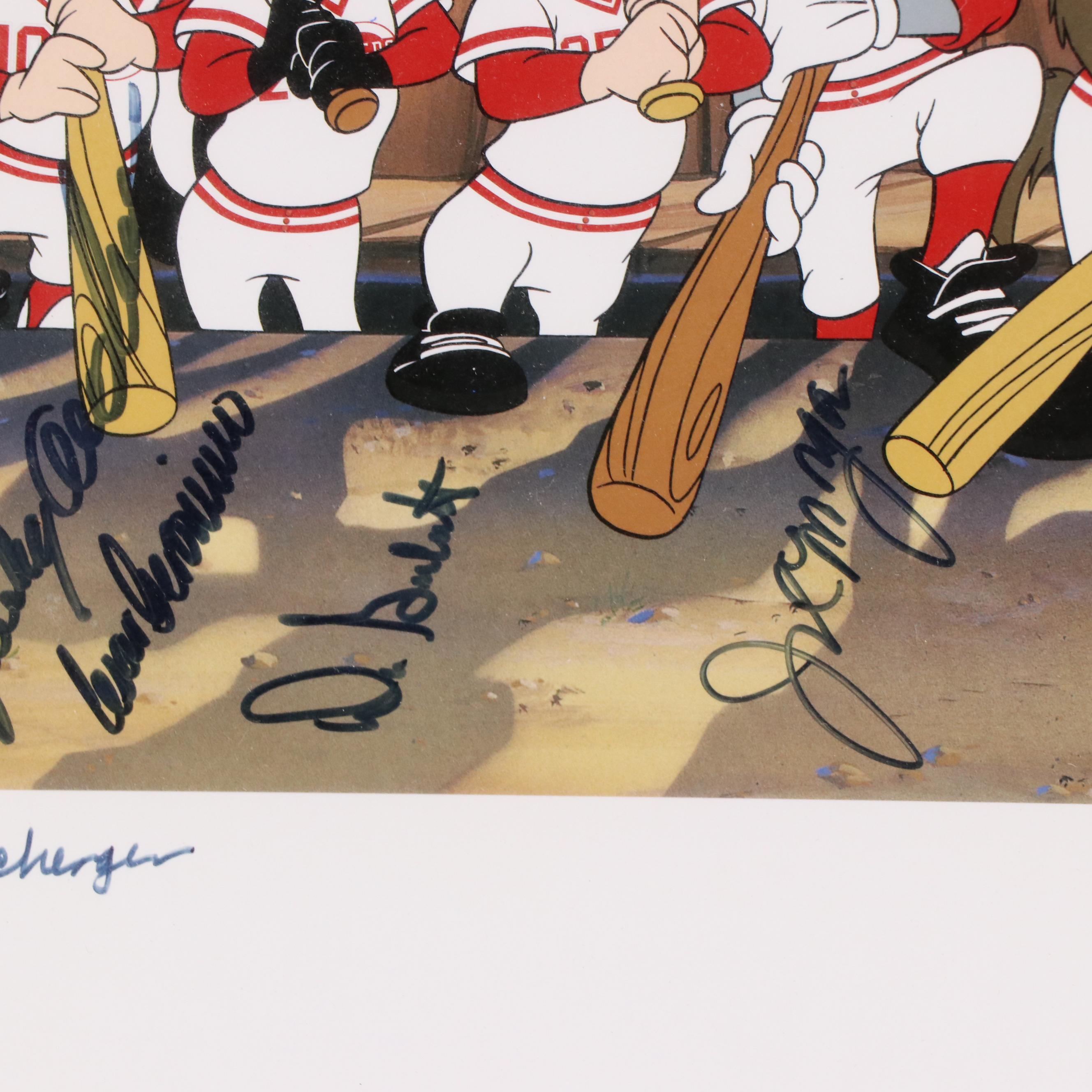 "The Big Red Machine" Looney Tunes Signed Print with Rose, Bench, Morgan