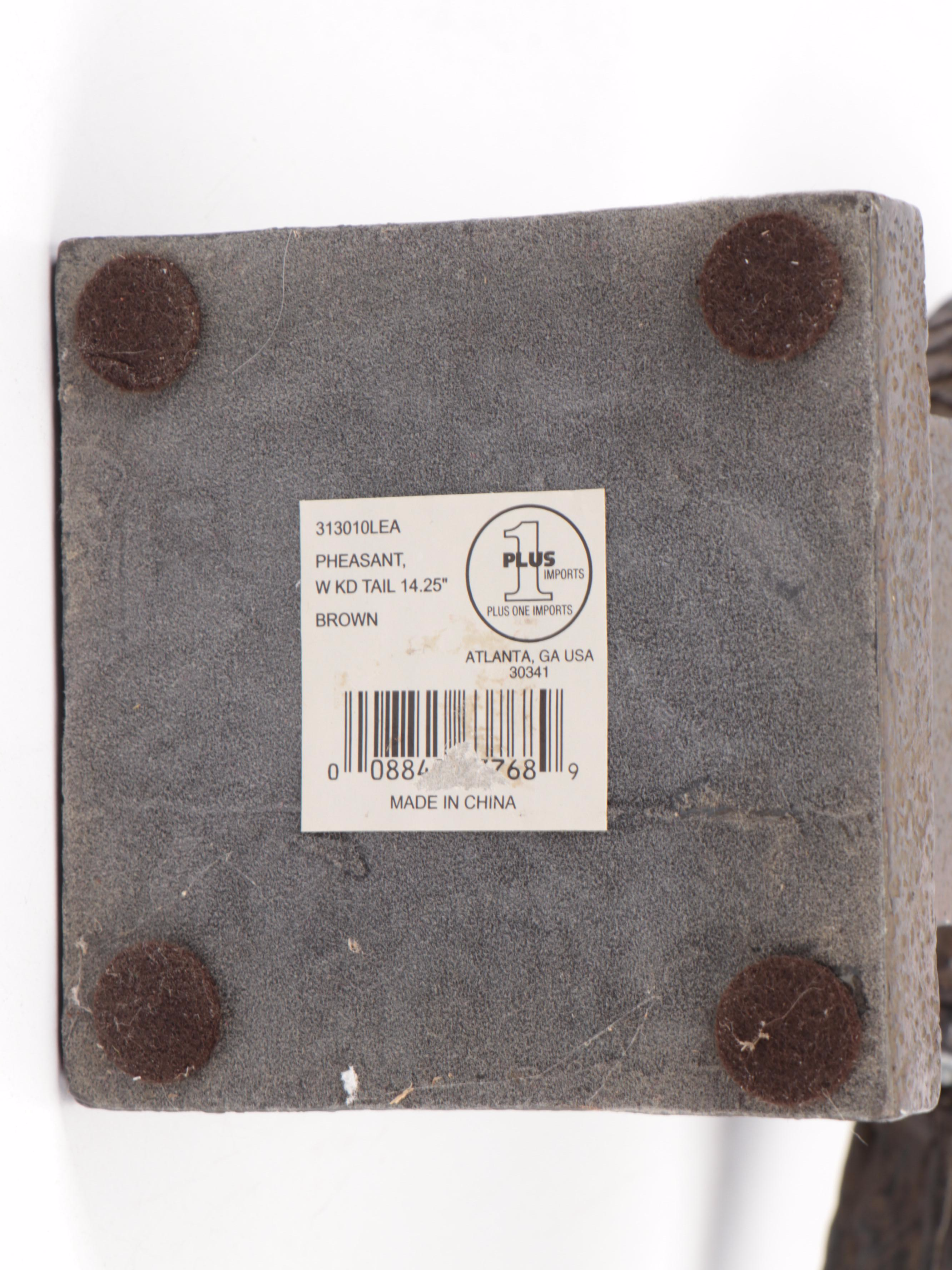 Plus 1 Imports Cast Metal Pheasant Figurine in Brown