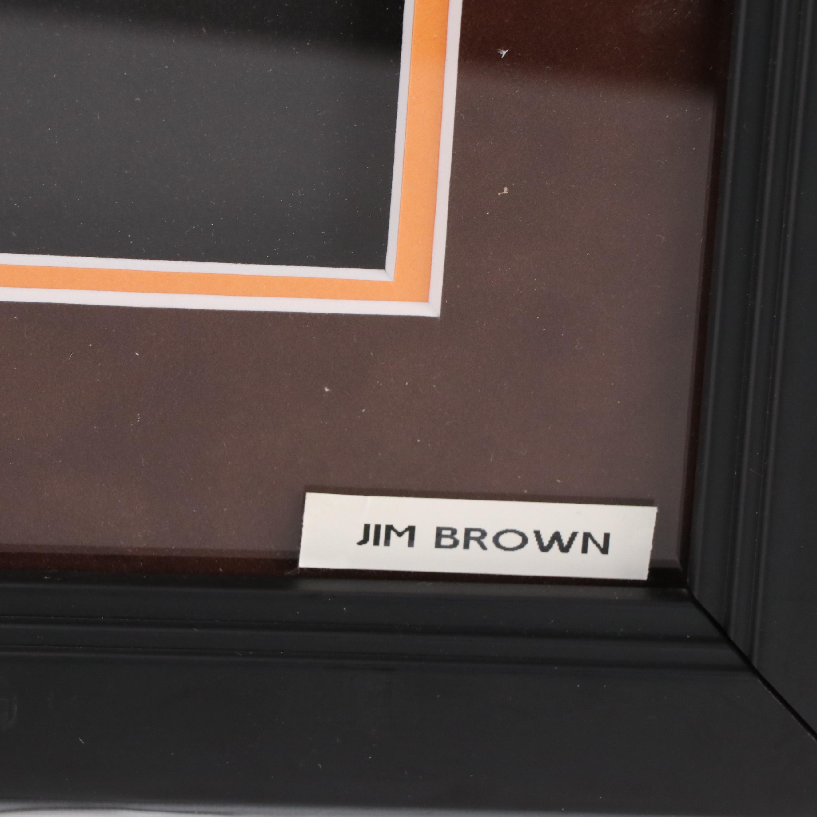 Jim Brown Signed Cleveland Browns Football Jersey in Matted Display