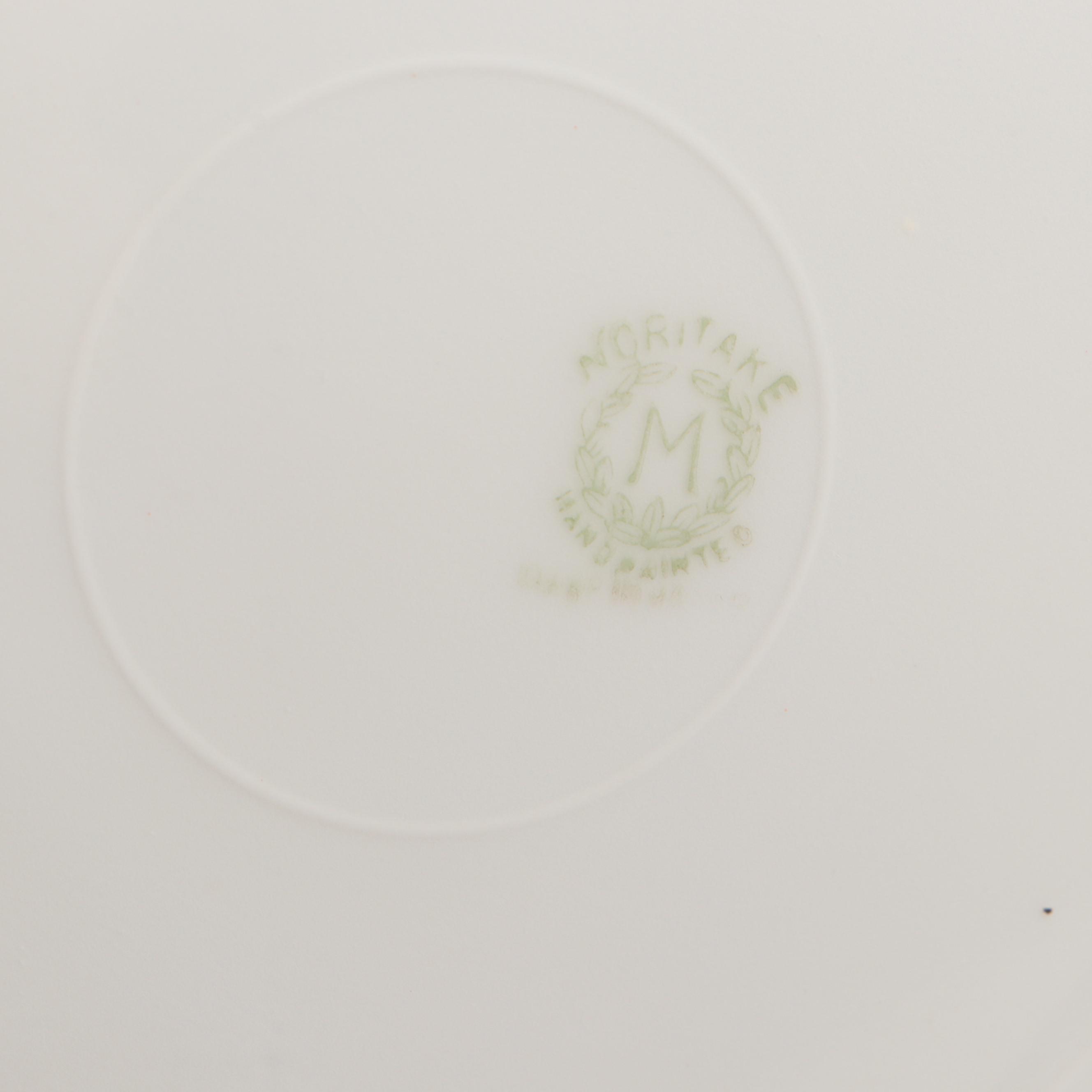 Noritake Orange Lusterware Tea Set and Plates with Serving Platters