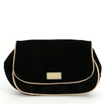 Christian Dior Parfums Front-Flap Cosmetic Pouch in Black Velvet & Metallic Trim