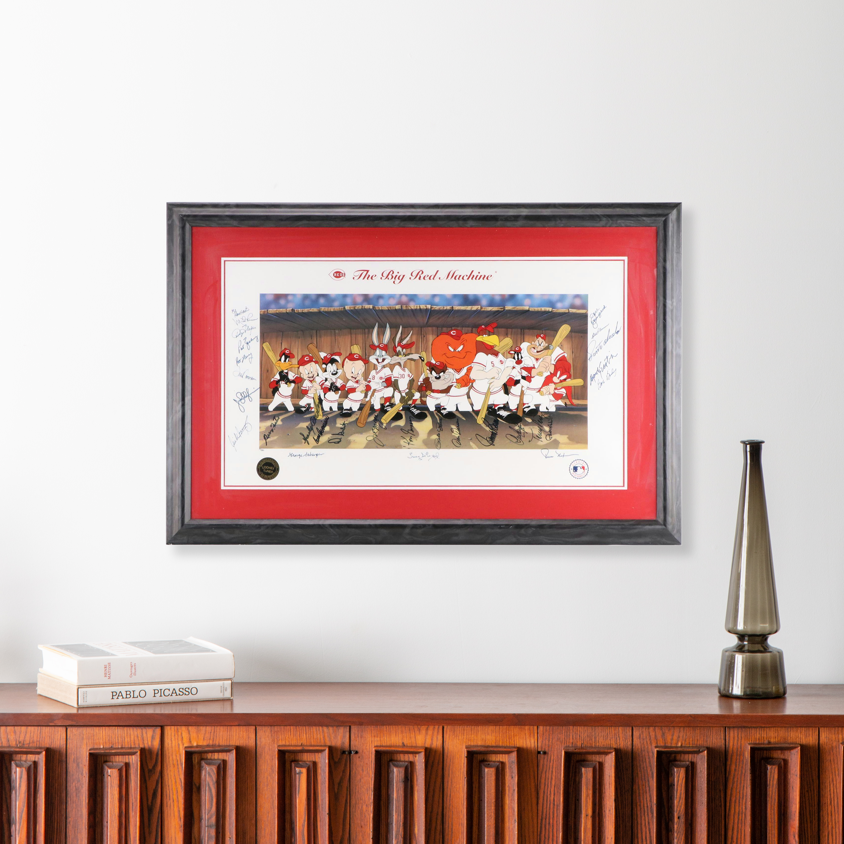 "The Big Red Machine" Looney Tunes Signed Print with Rose, Bench, Morgan
