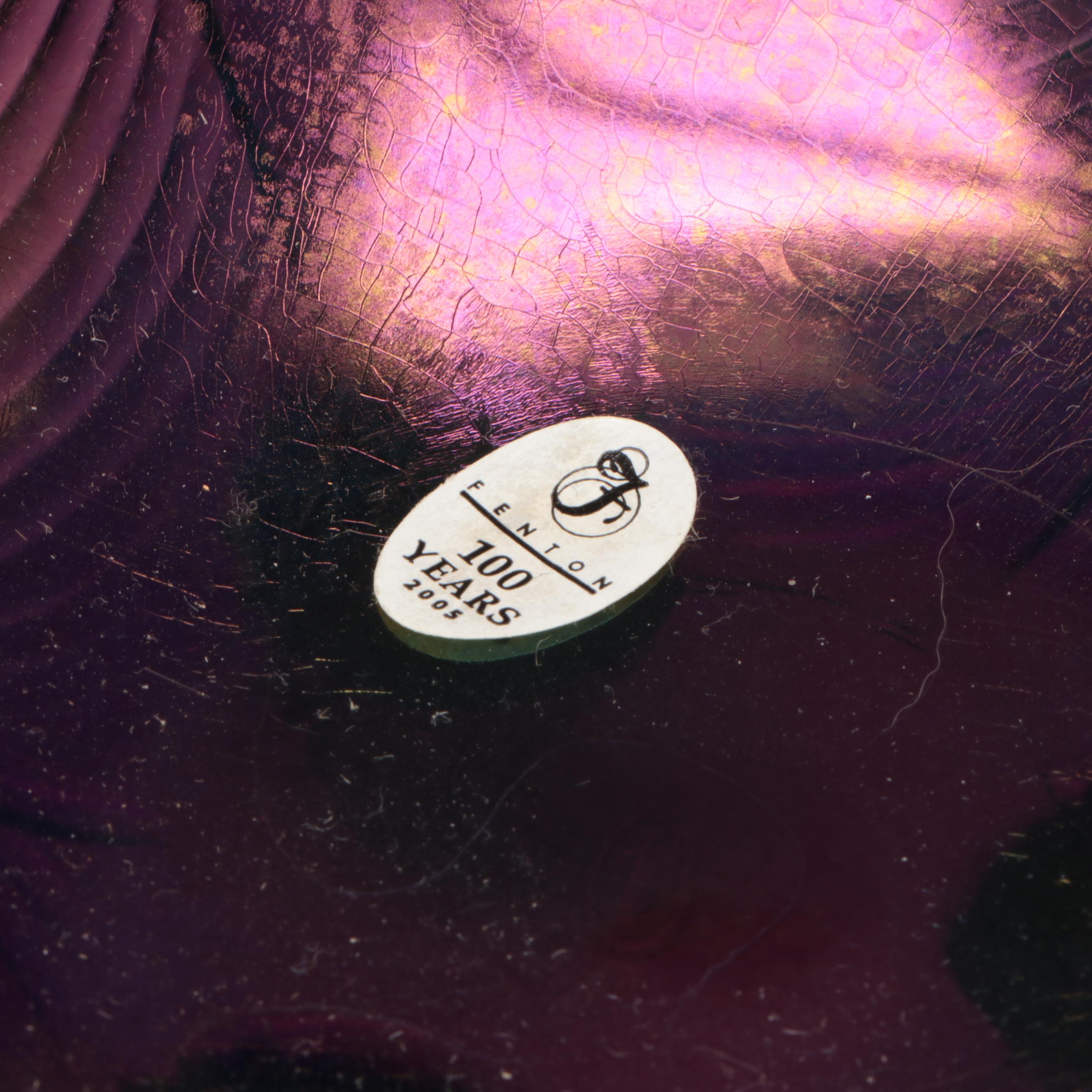 Fenton Carnival Glass Baskets and Vase Including 100 Year Anniversary