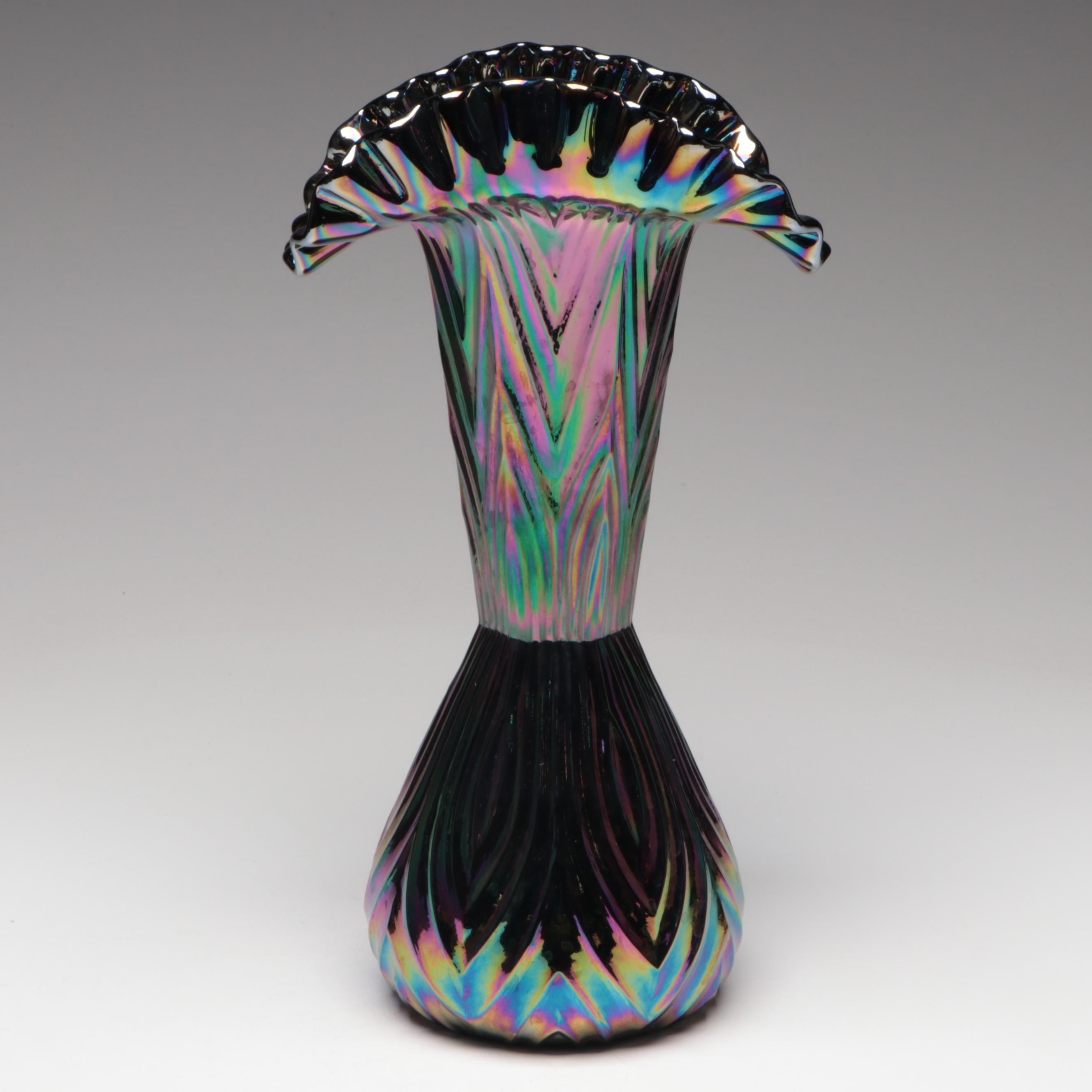 Fenton Carnival Glass Baskets and Vase Including 100 Year Anniversary