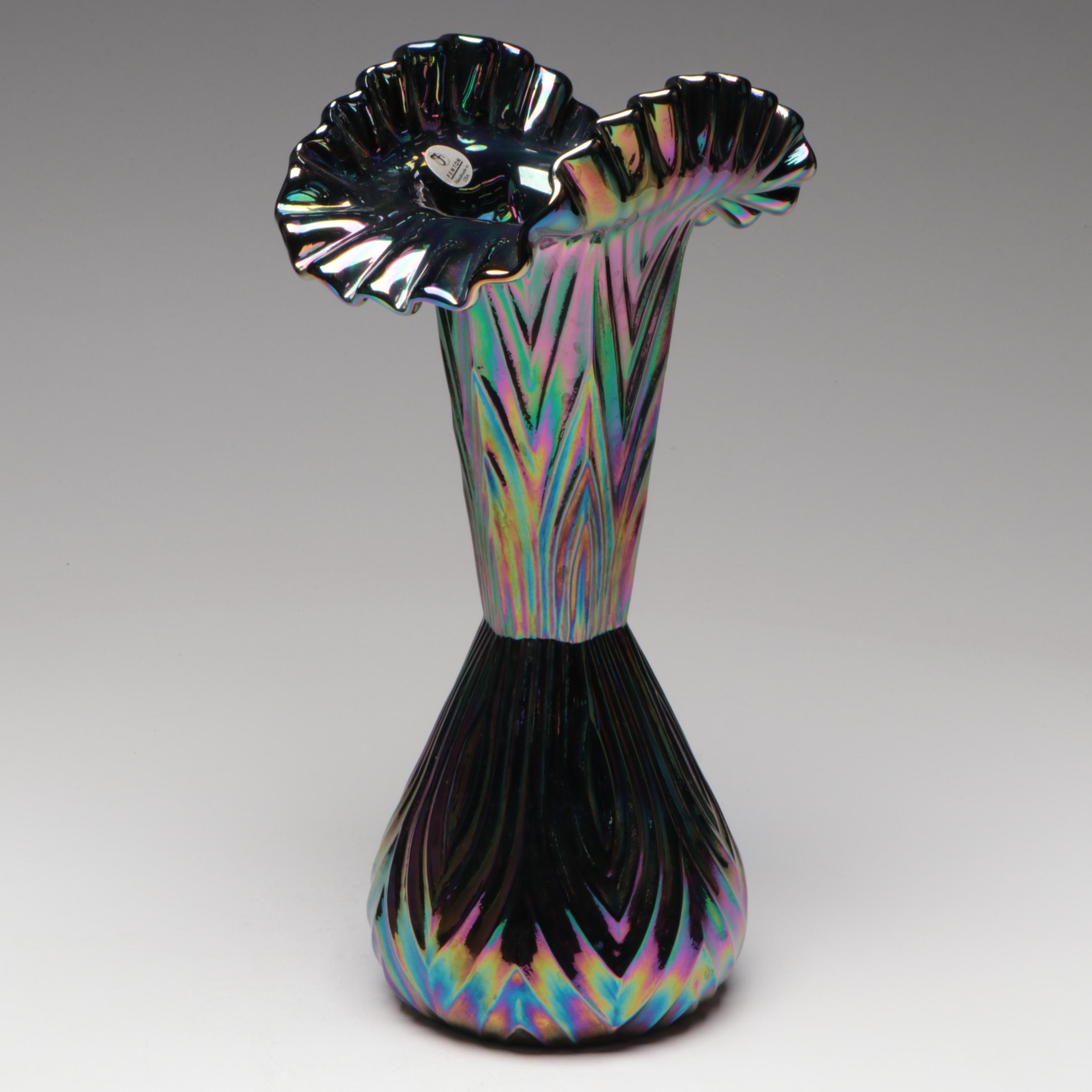 Fenton Carnival Glass Baskets and Vase Including 100 Year Anniversary