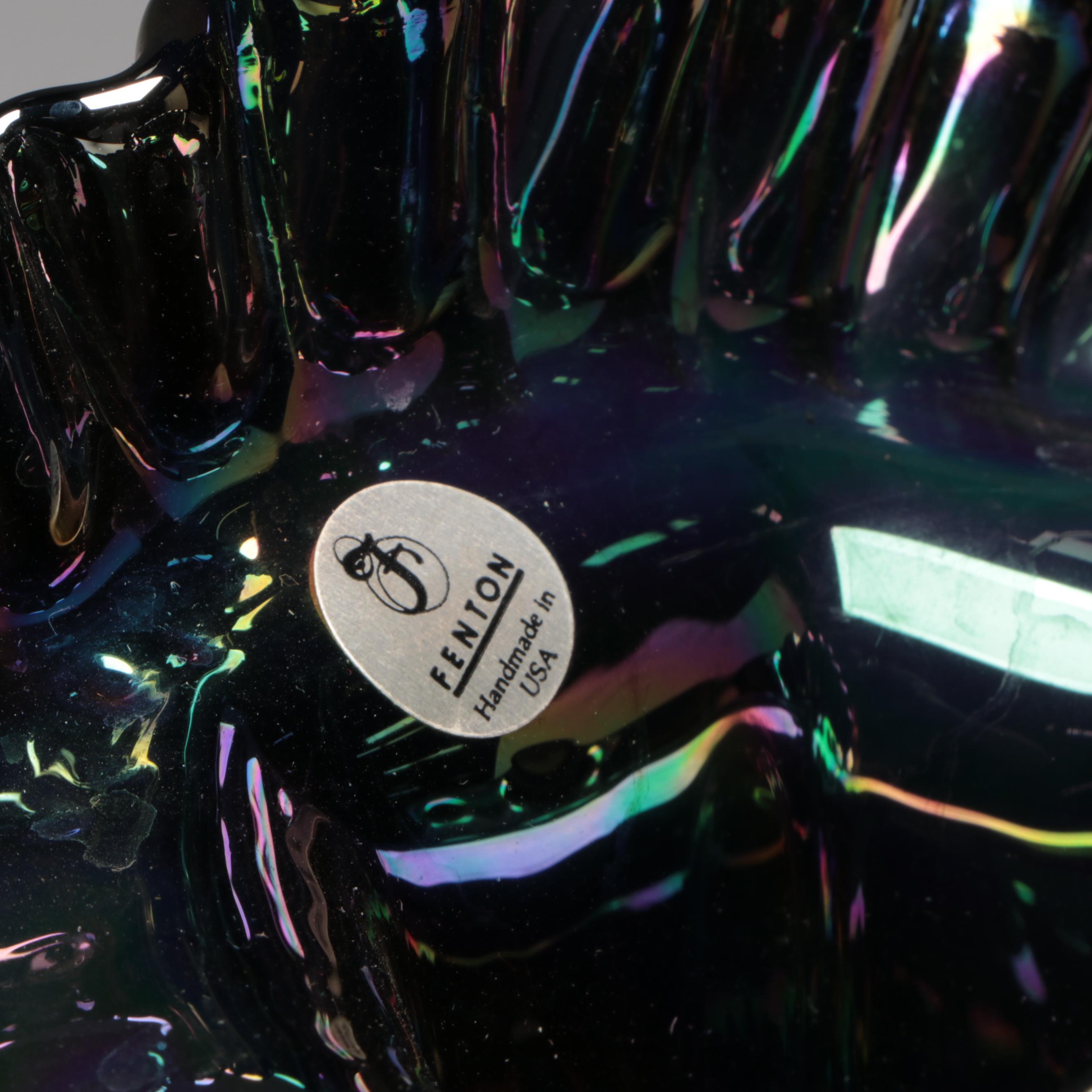 Fenton Carnival Glass Baskets and Vase Including 100 Year Anniversary