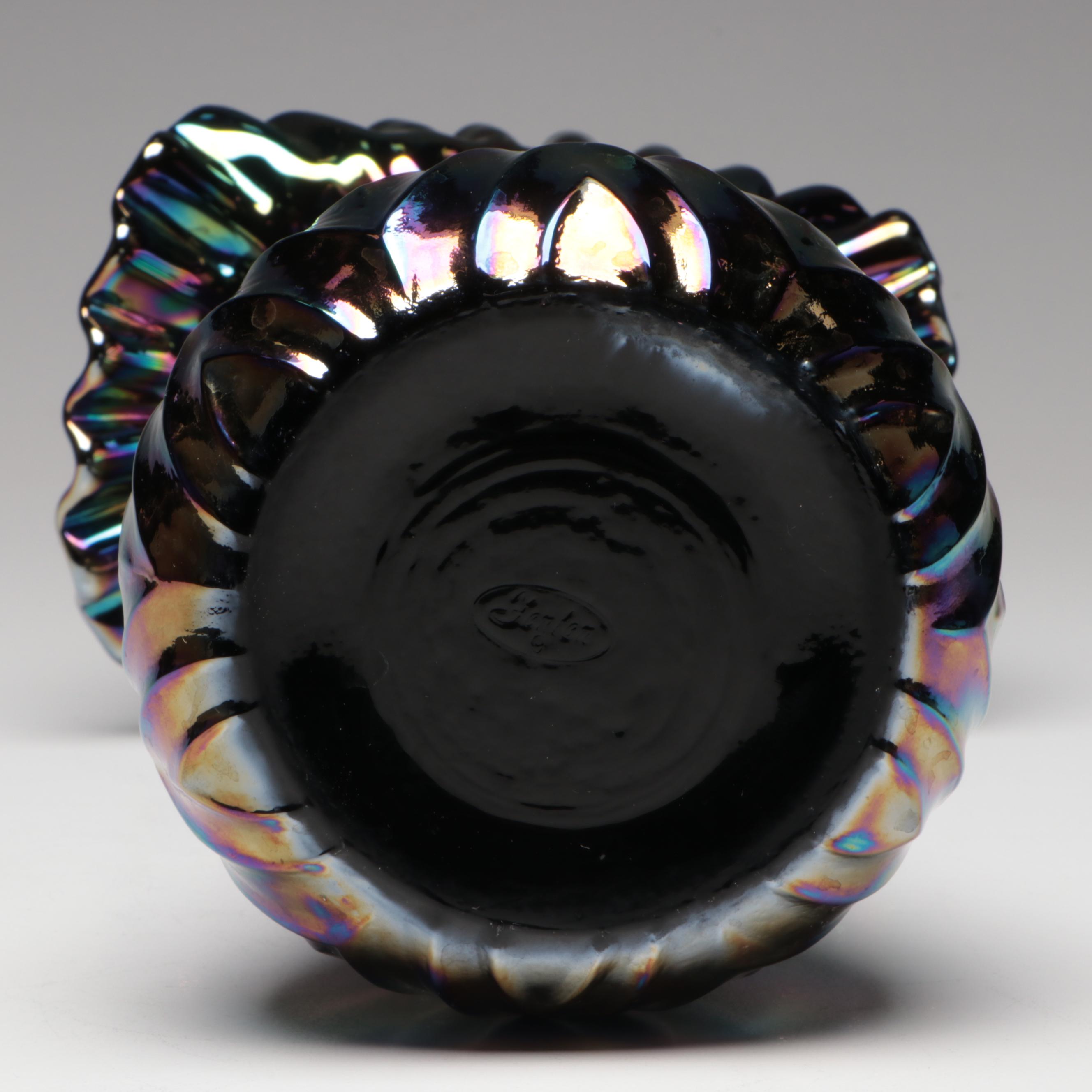 Fenton Carnival Glass Baskets and Vase Including 100 Year Anniversary