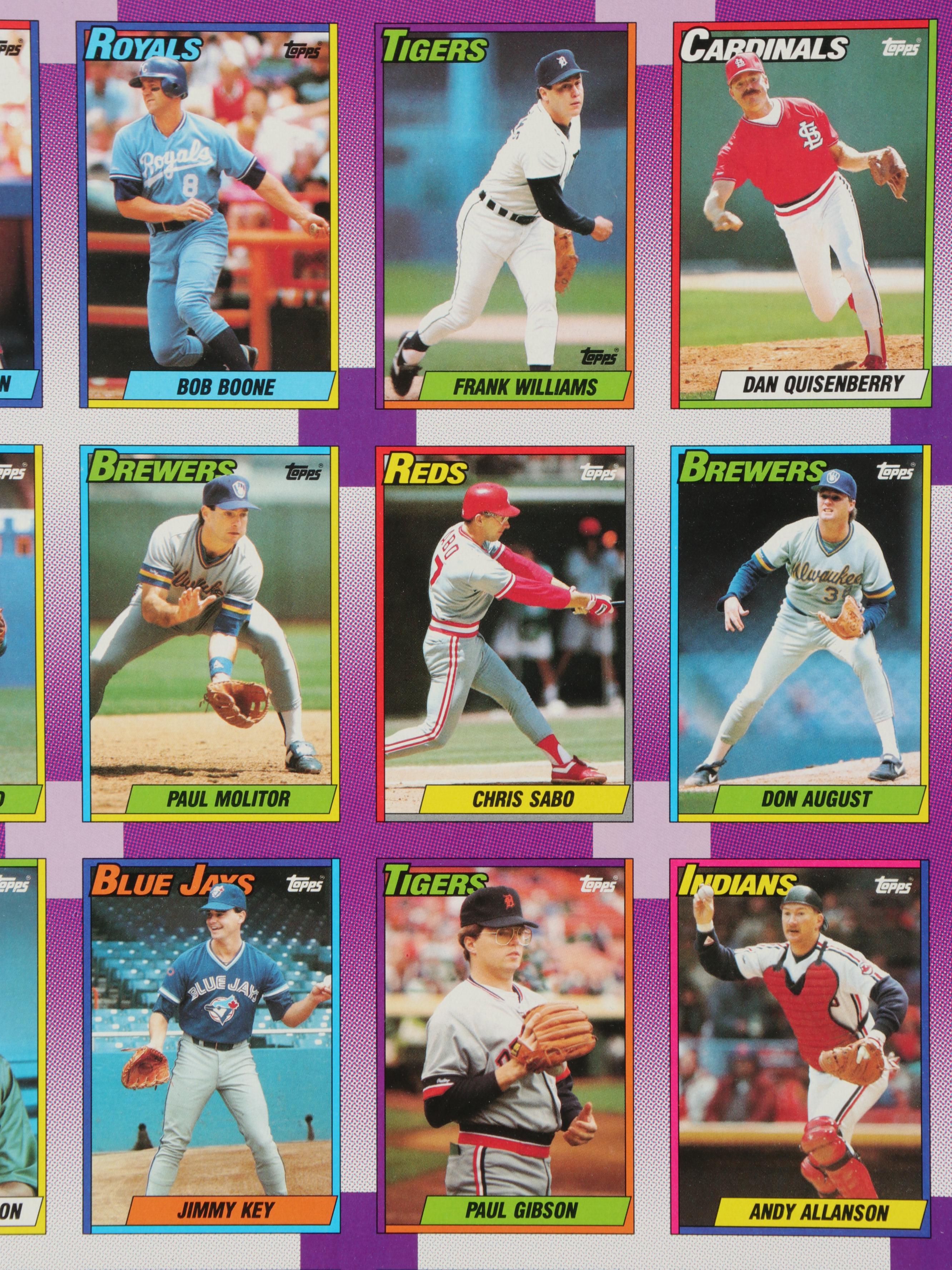 1990 Topps Uncut Baseball Card Sheets Featuring Ken Griffey Jr. All-Star Rookie