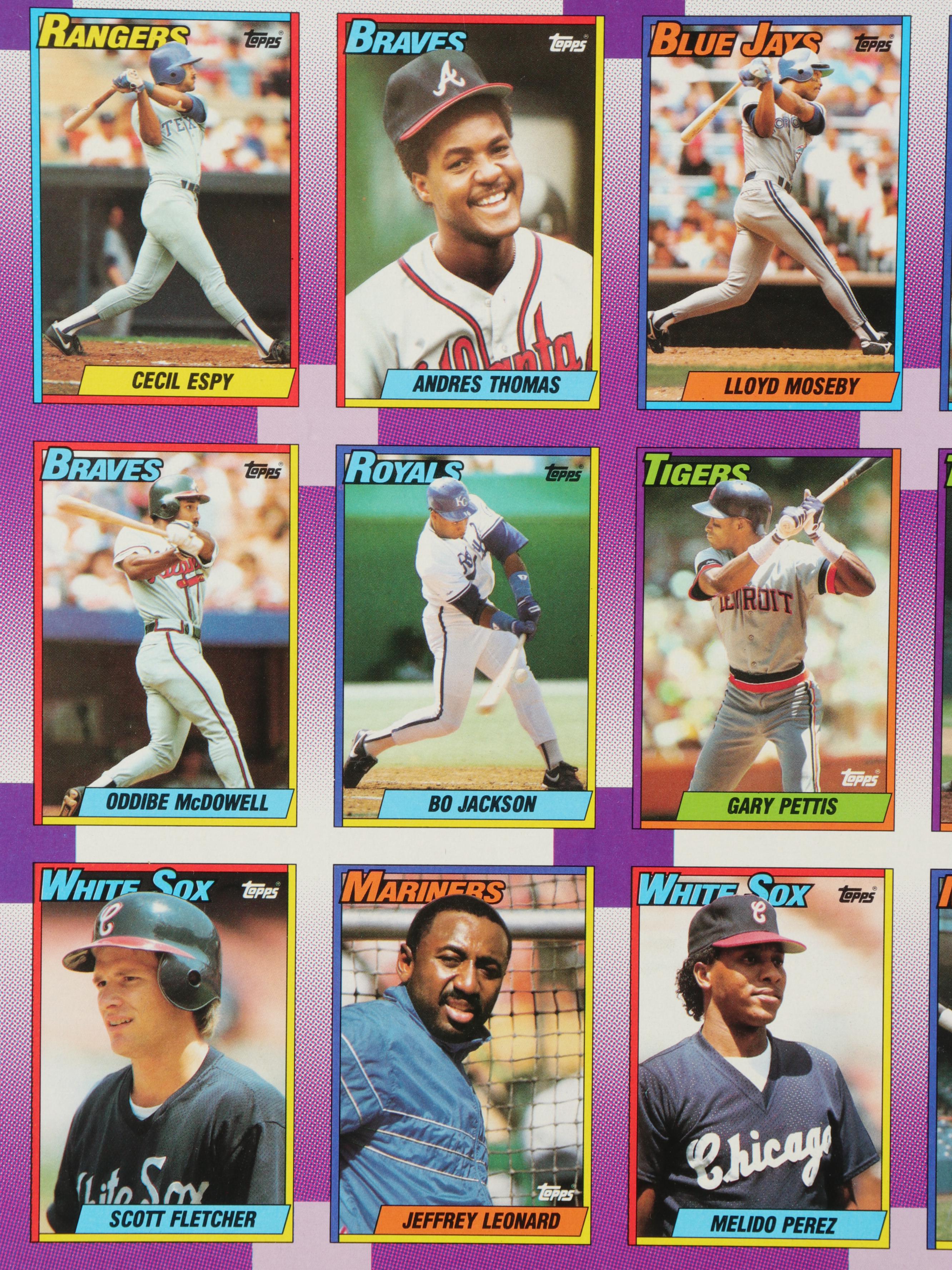 1990 Topps Uncut Baseball Card Sheets Featuring Ken Griffey Jr. All-Star Rookie