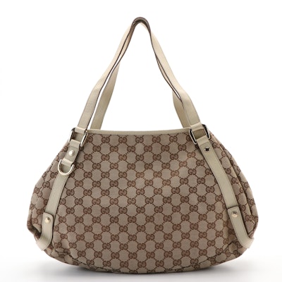 Gucci Abbey Shoulder Tote in Beige GG Canvas
