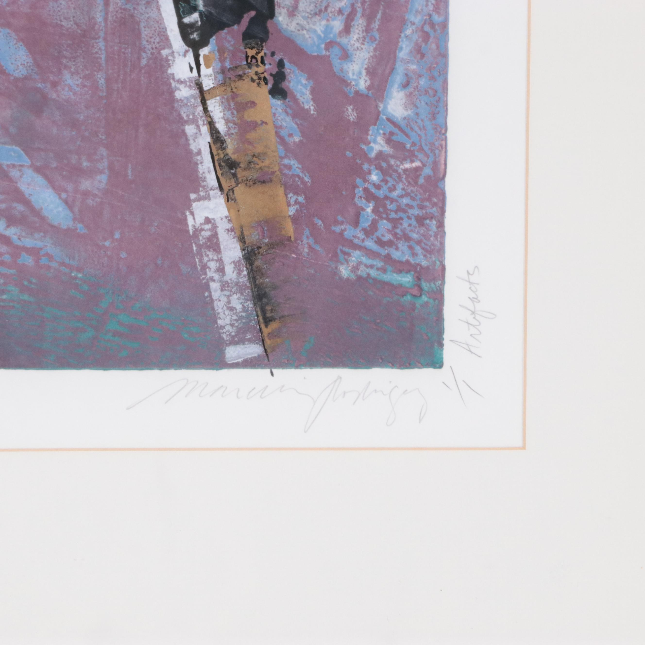 Manuel Rodriguez Abstract Monotype "Artifacts"