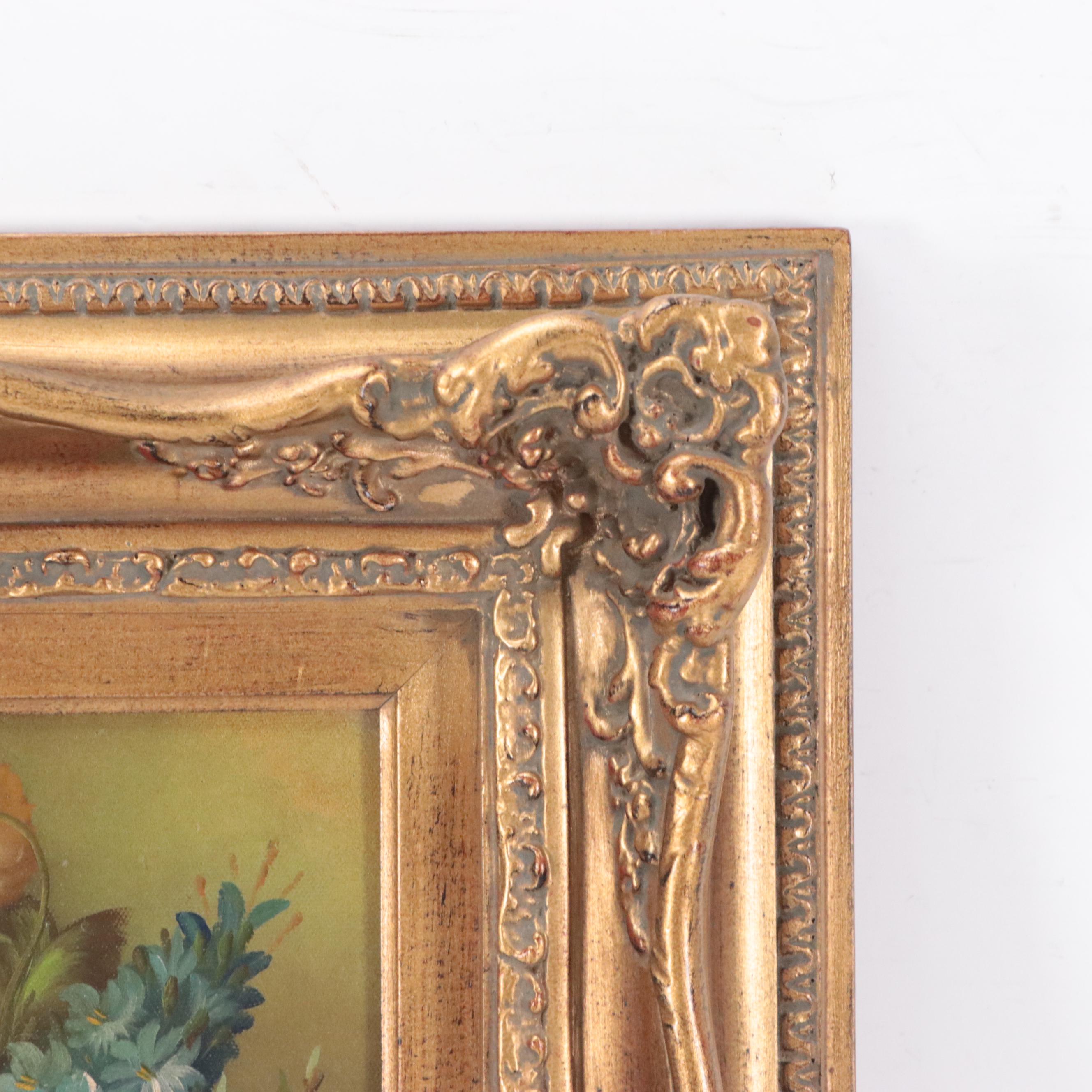 Lee Oil Painting of a Still Life with Flowers, Late 20th Century