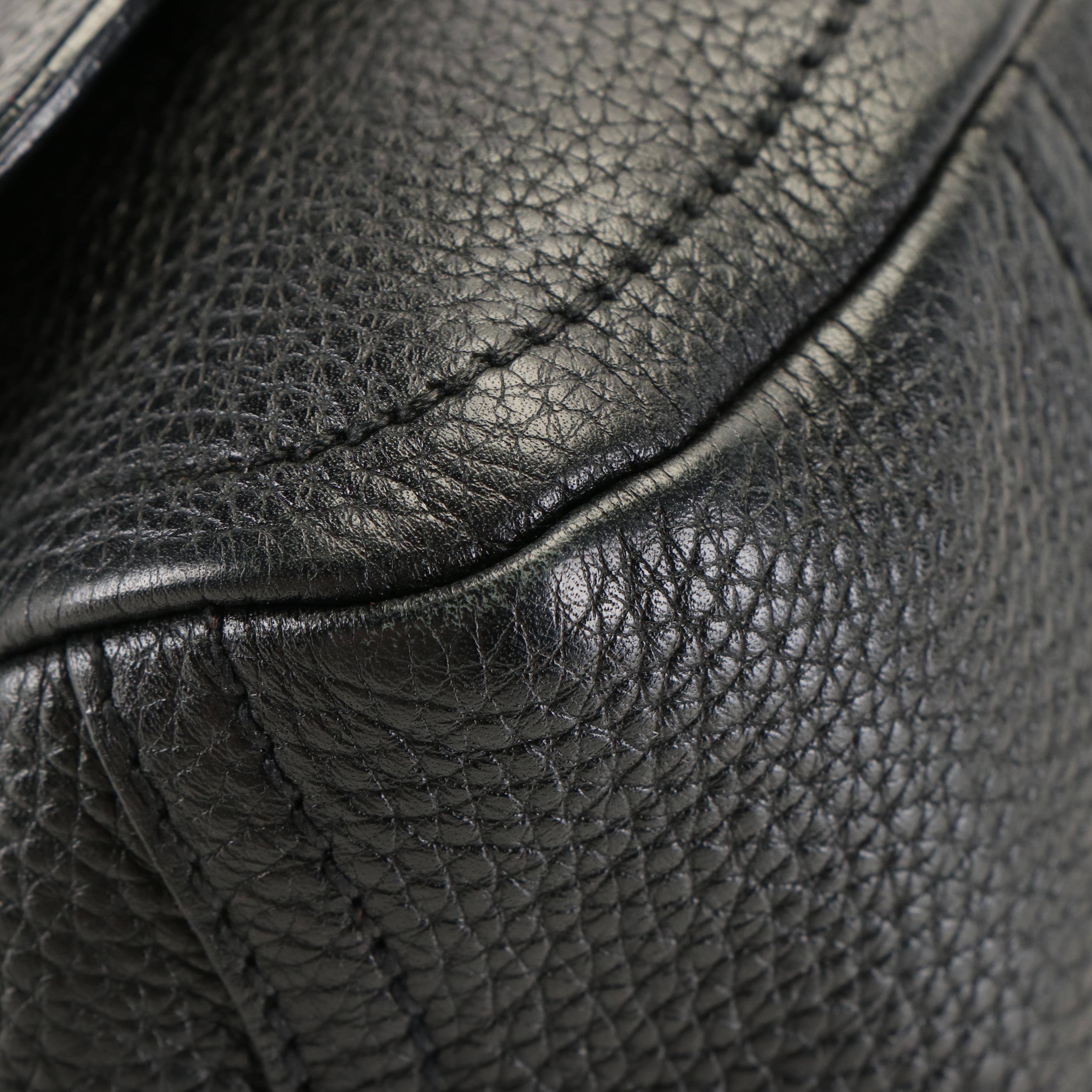 Prada Shoulder Bag in Black Vitello Daino Leather