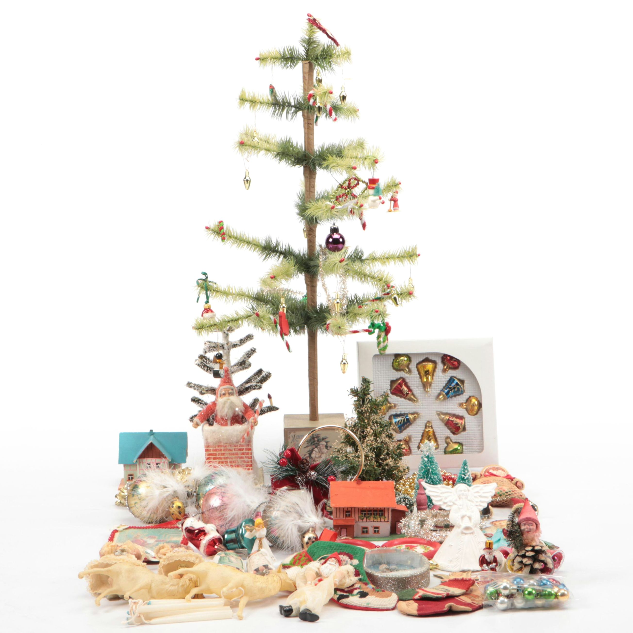 German Putz Style Houses and Other Vintage Christmas Decor