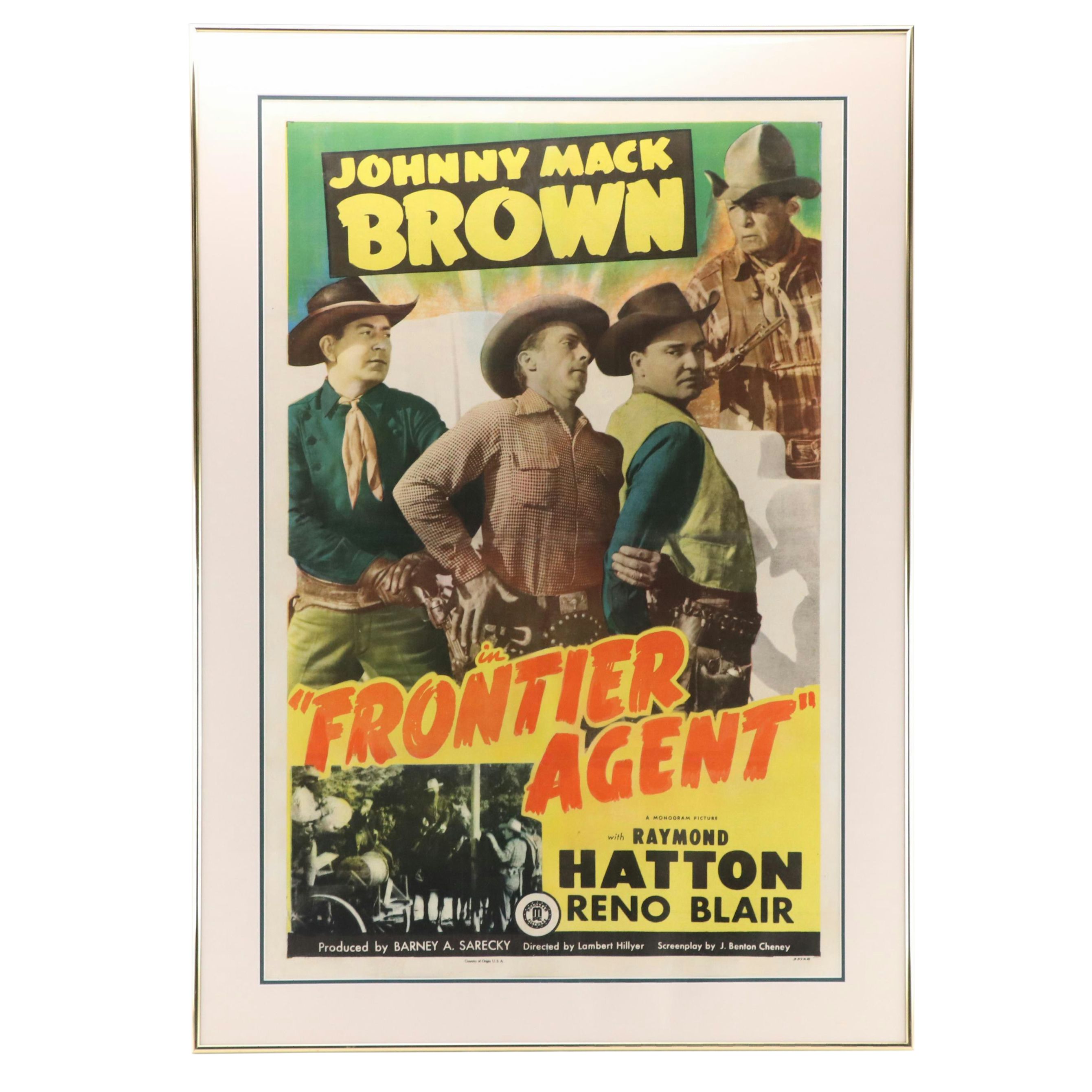 "Frontier Agent" Western Movie Poster, 1948