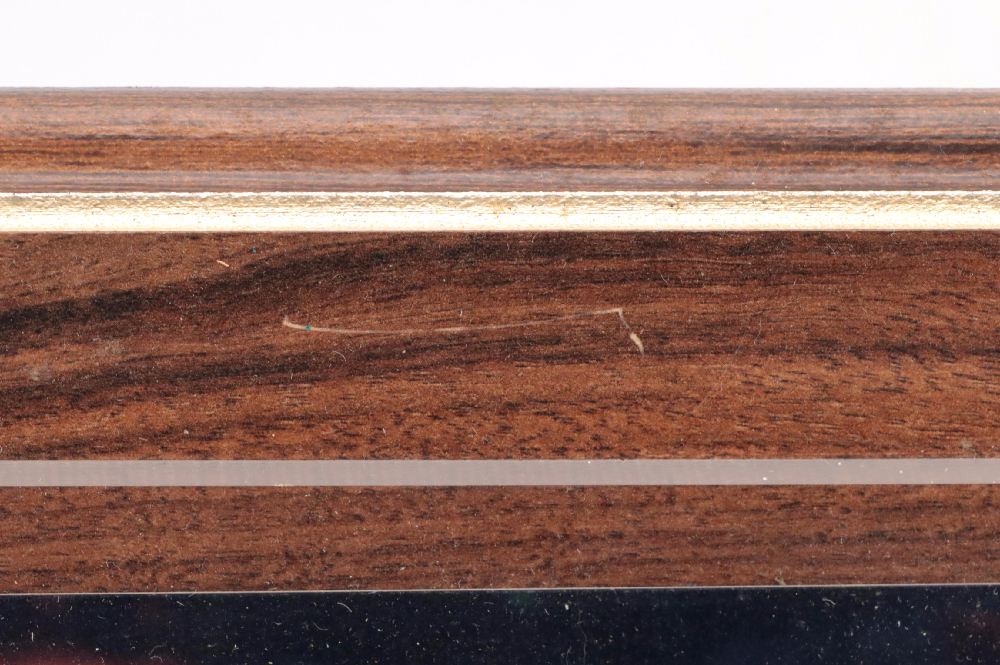 Bob Feller Signed Baseball Print Featuring "Happy" Chandler and George Bush