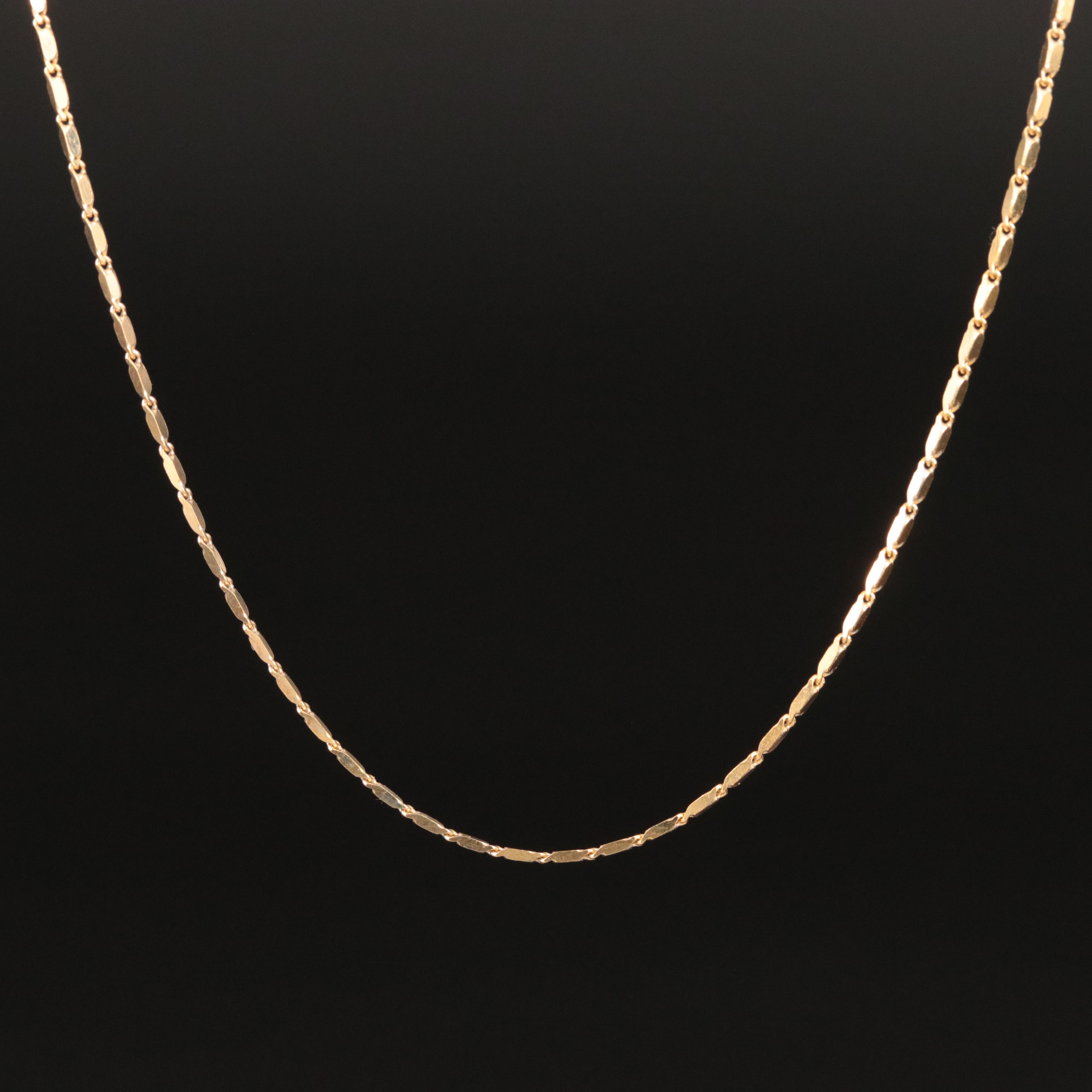 18K Baht Link Necklace with 14K Clasp